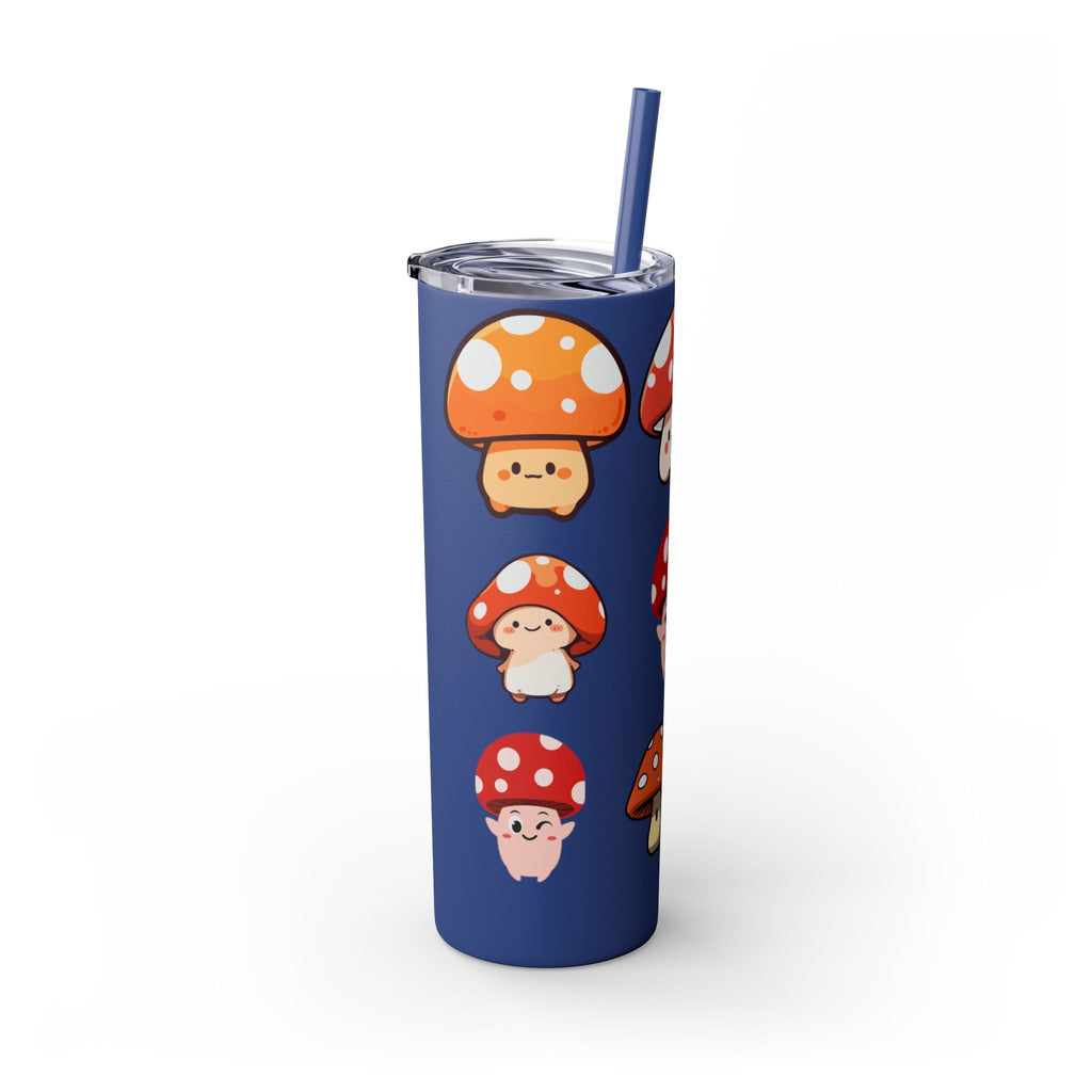 Cute Mushroom Skinny Tumbler with Straw, 20oz - Perfect for Kids and Adults, Eco-Friendly Drinkware, Summer Parties, Game Nights, Gifts for