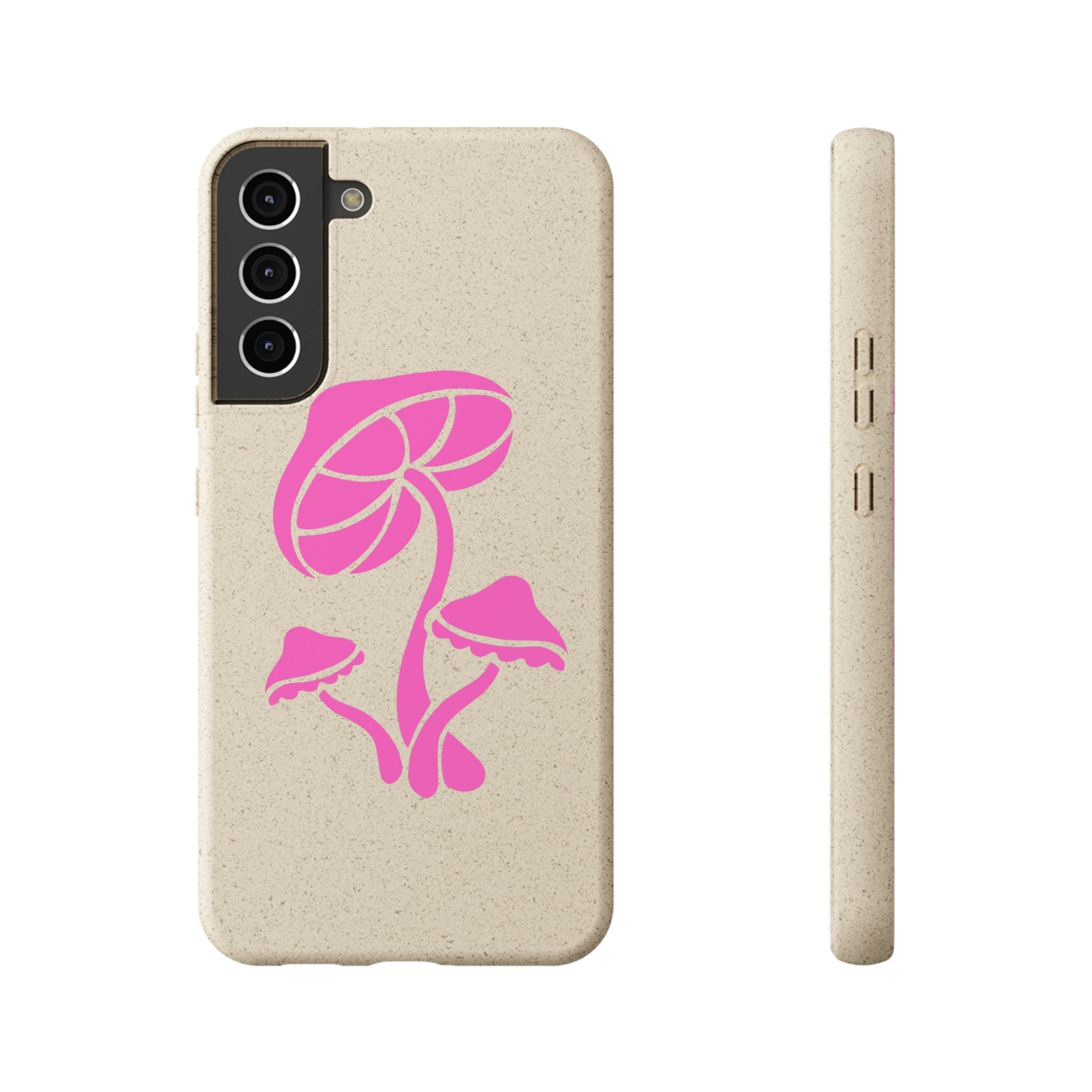 Eco-Friendly Phone Case with Pink Mushroom Design, Biodegradable Phone Cover, Sustainable Gift for Nature Lovers, Earth Day Gift, Cute Phone
