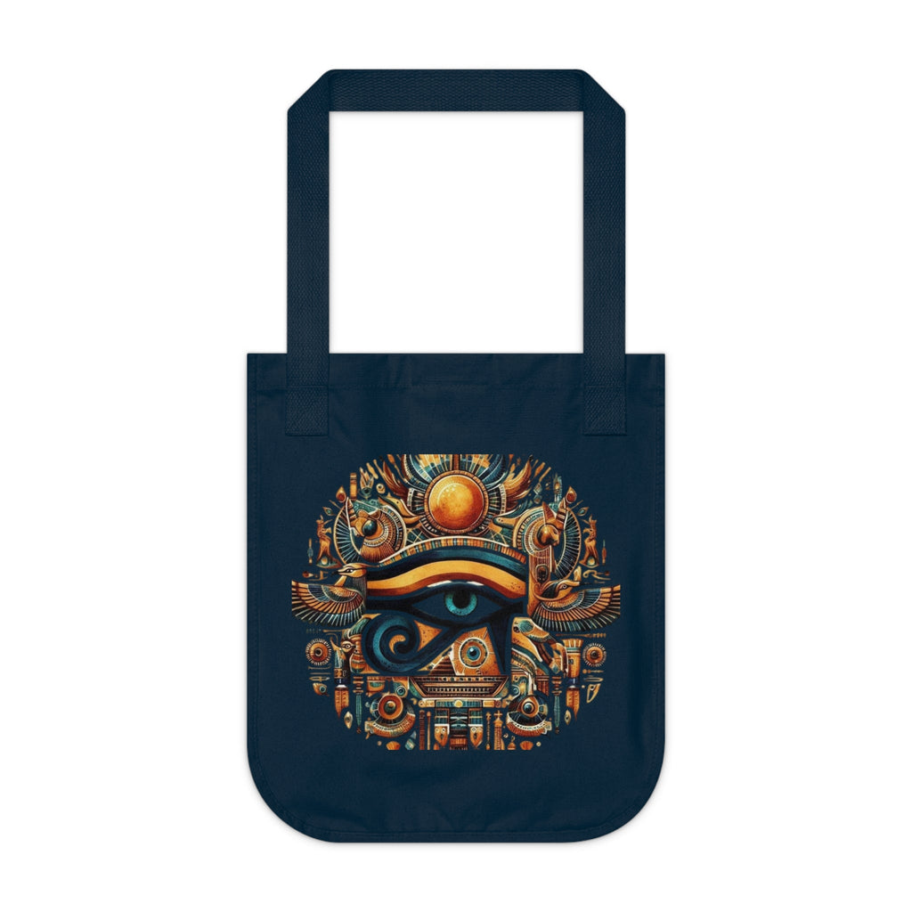 Egyptian Eye Organic Canvas Tote Bag - Boho Shopping Bag, Eco-Friendly Gift, Travel Tote, Beach Bag, Reusable Grocery Bag