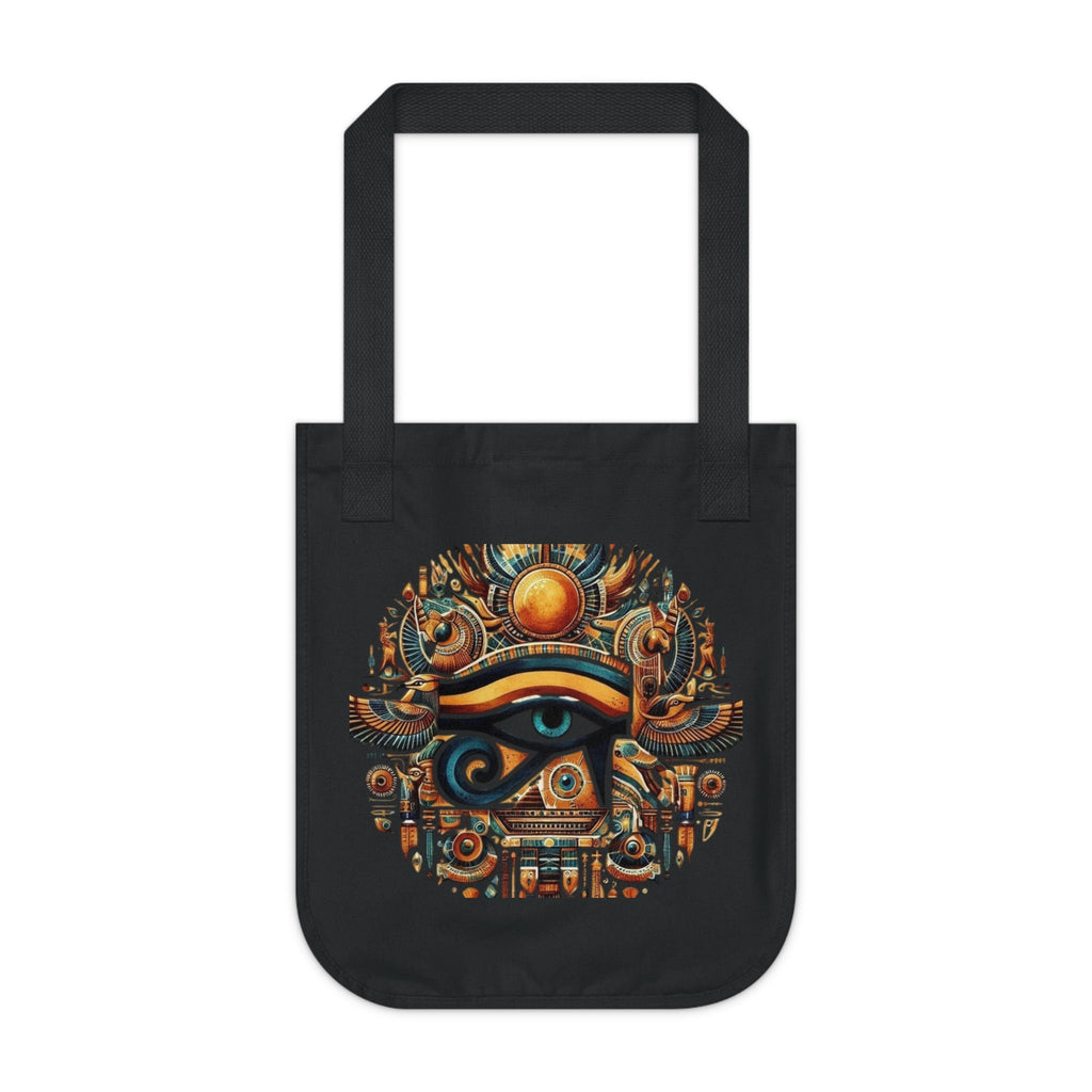 Egyptian Eye Organic Canvas Tote Bag - Boho Shopping Bag, Eco-Friendly Gift, Travel Tote, Beach Bag, Reusable Grocery Bag