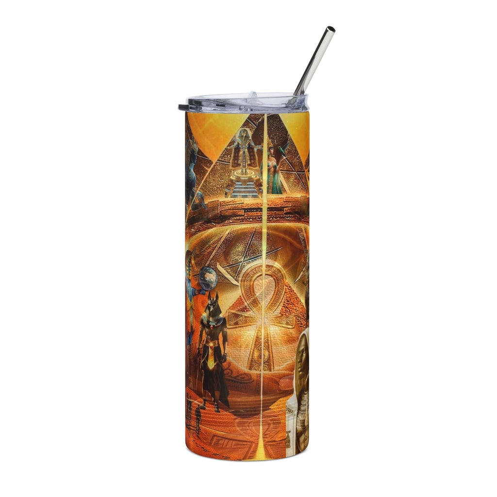Egyptian-Inspired Stainless Steel Tumbler, 20oz - Travel Mug, Water Bottle, Gift for History Lovers, Unique Art Design, Stylish Drinkware