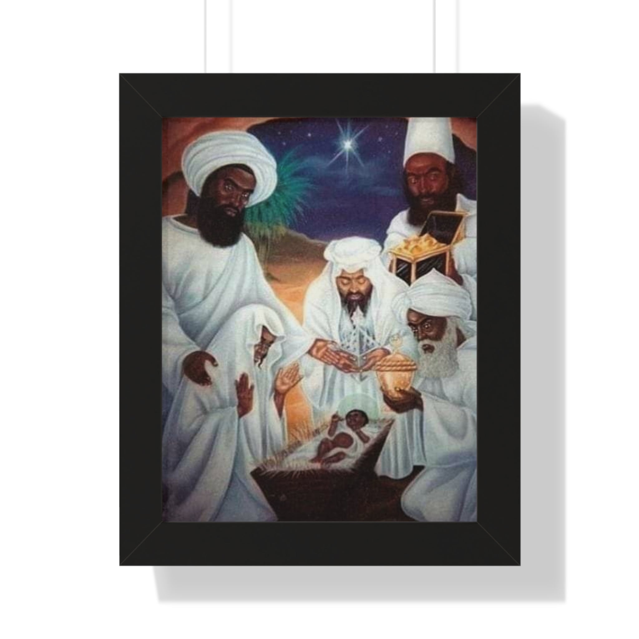 Ethnic Framed Vertical Poster, Spiritual Art, Christmas Decoration, Home Decor, Cultural Gift, Inspirational Wall Art