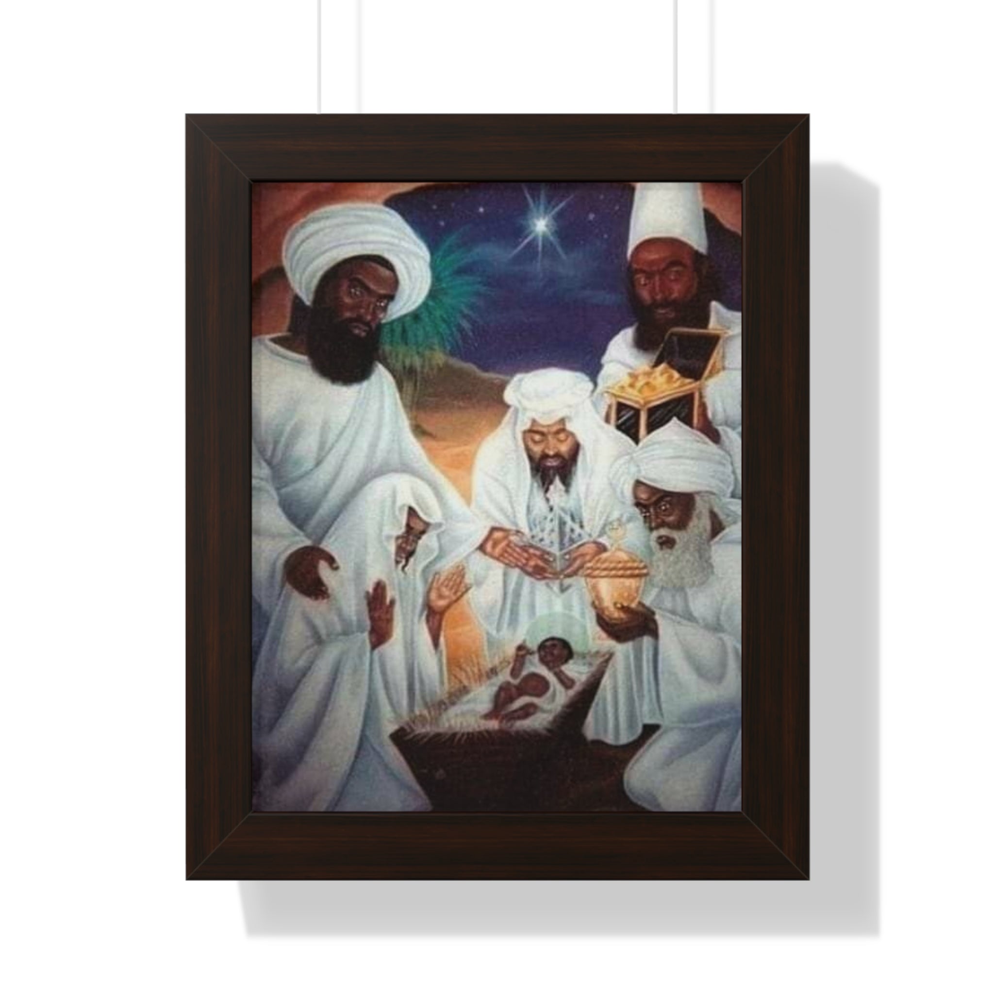 Ethnic Framed Vertical Poster, Spiritual Art, Christmas Decoration, Home Decor, Cultural Gift, Inspirational Wall Art