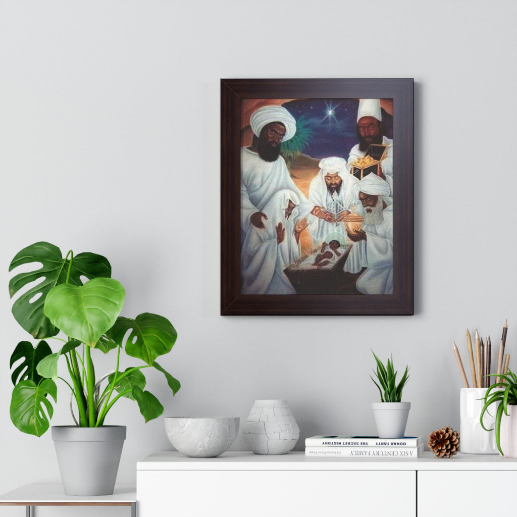 Ethnic Framed Vertical Poster, Spiritual Art, Christmas Decoration, Home Decor, Cultural Gift, Inspirational Wall Art