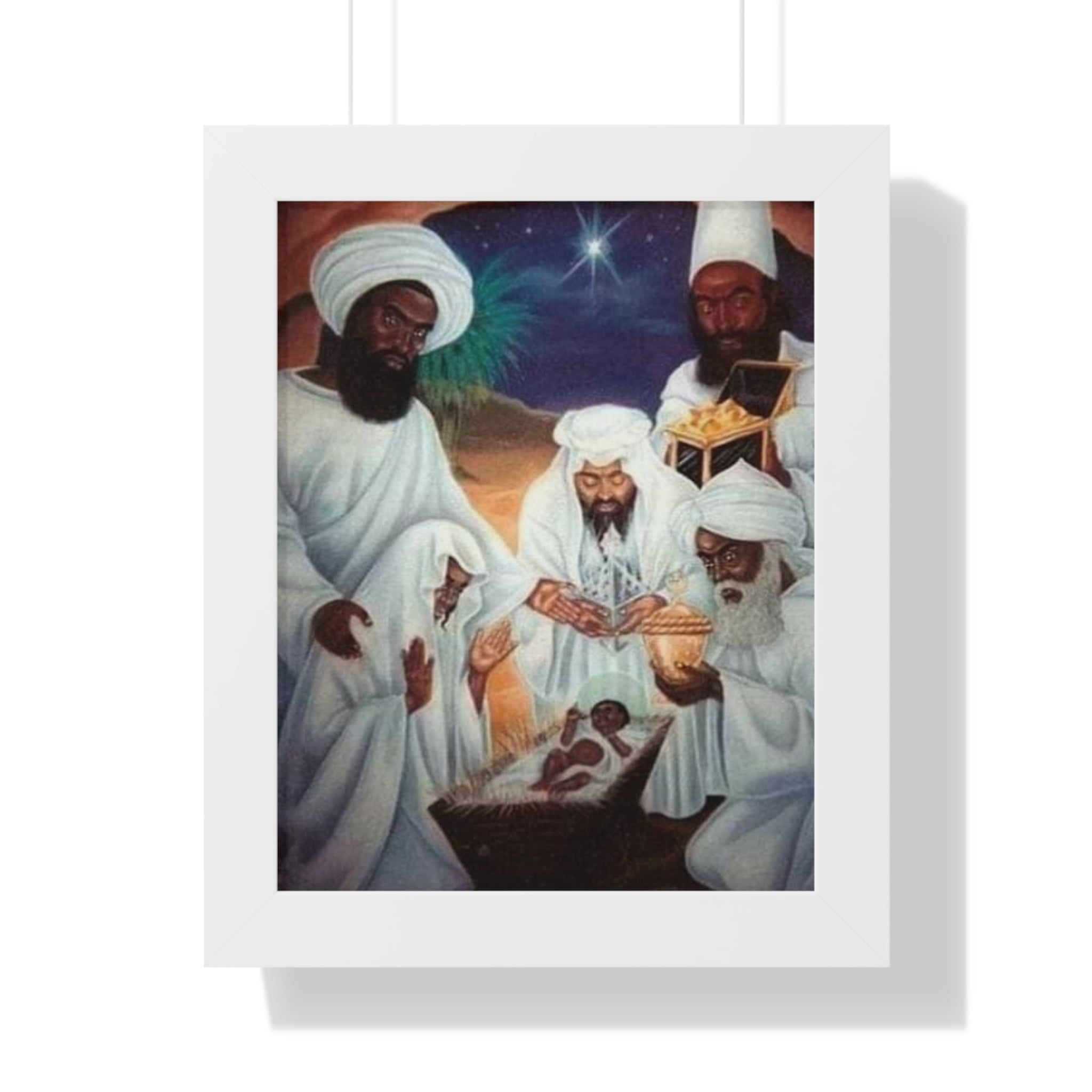 Ethnic Framed Vertical Poster, Spiritual Art, Christmas Decoration, Home Decor, Cultural Gift, Inspirational Wall Art