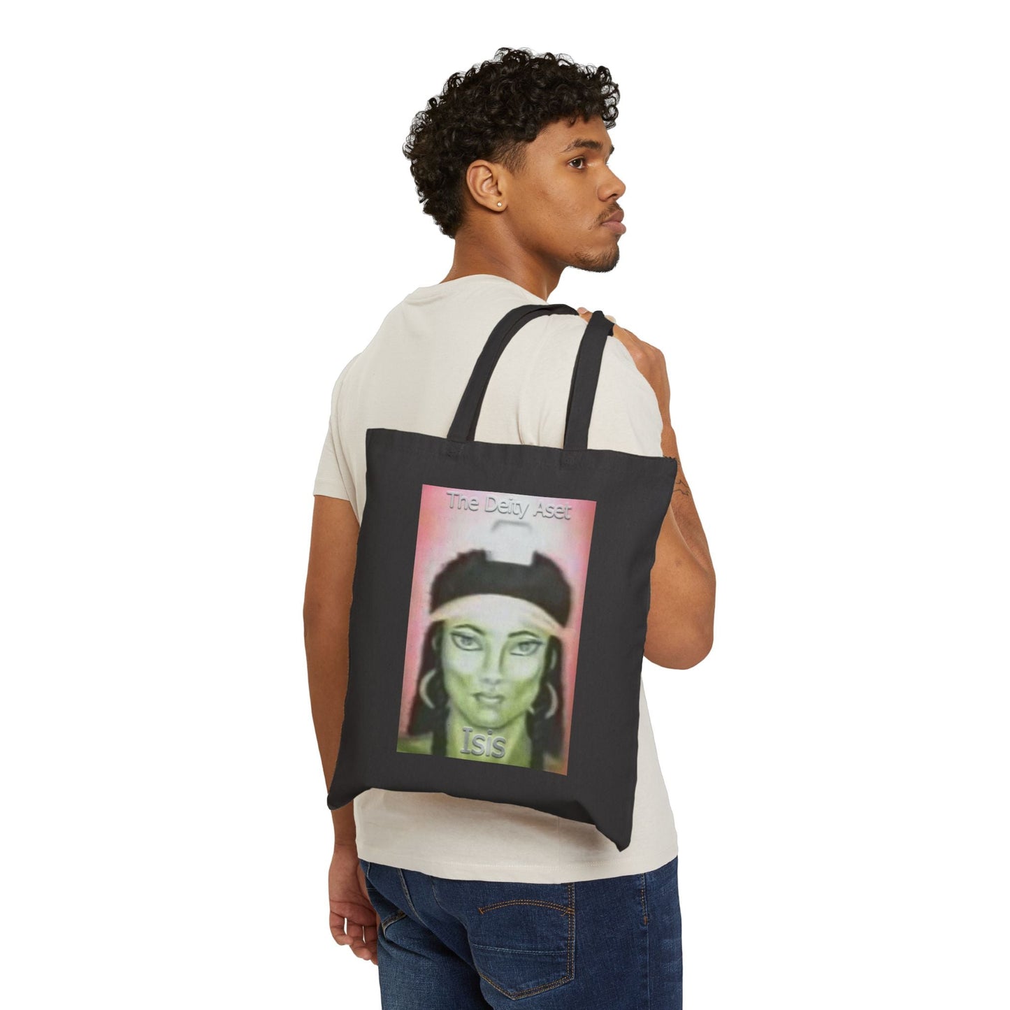 Goddess Isis Canvas Tote Bag - Eco-Friendly, Art Tote, Shopping Bag, Vintage Style, Mother's Day Gift, Spiritual Accessories