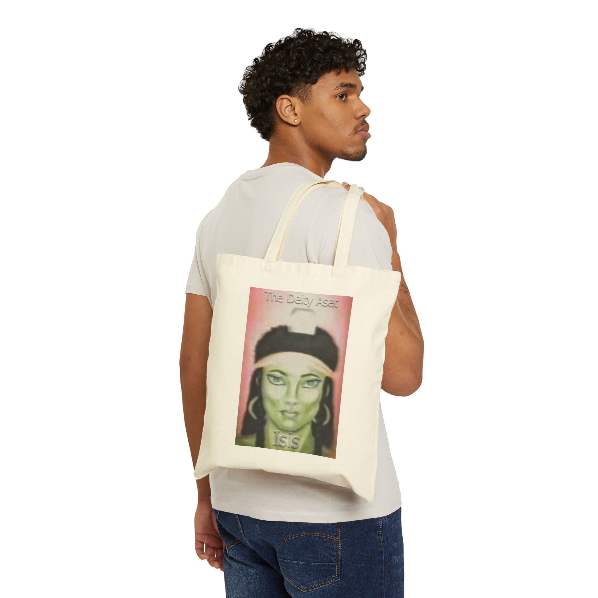 Goddess Isis Canvas Tote Bag - Eco-Friendly, Art Tote, Shopping Bag, Vintage Style, Mother's Day Gift, Spiritual Accessories