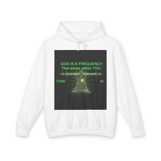 Meditation-Inspired Lightweight Hoodie - "God Is a Frequency, Tune In"