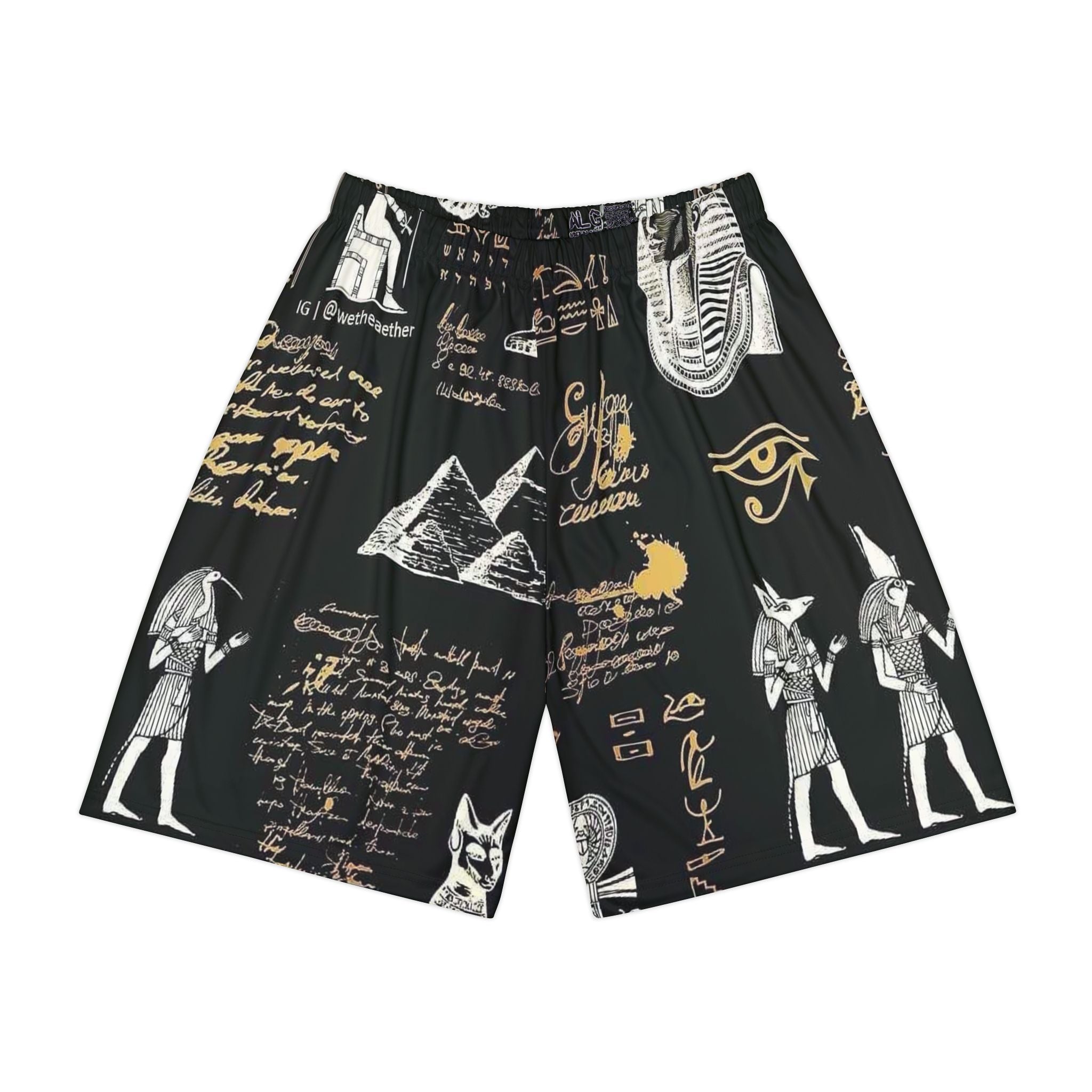 Men's Egyptian Hieroglyph Sports Shorts - Stylish Athletic Wear for Exercise & Leisure