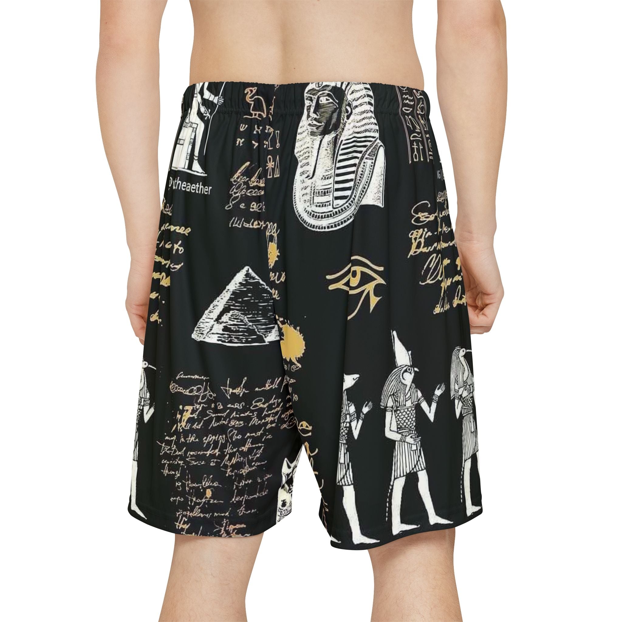 Men's Egyptian Hieroglyph Sports Shorts - Stylish Athletic Wear for Exercise & Leisure
