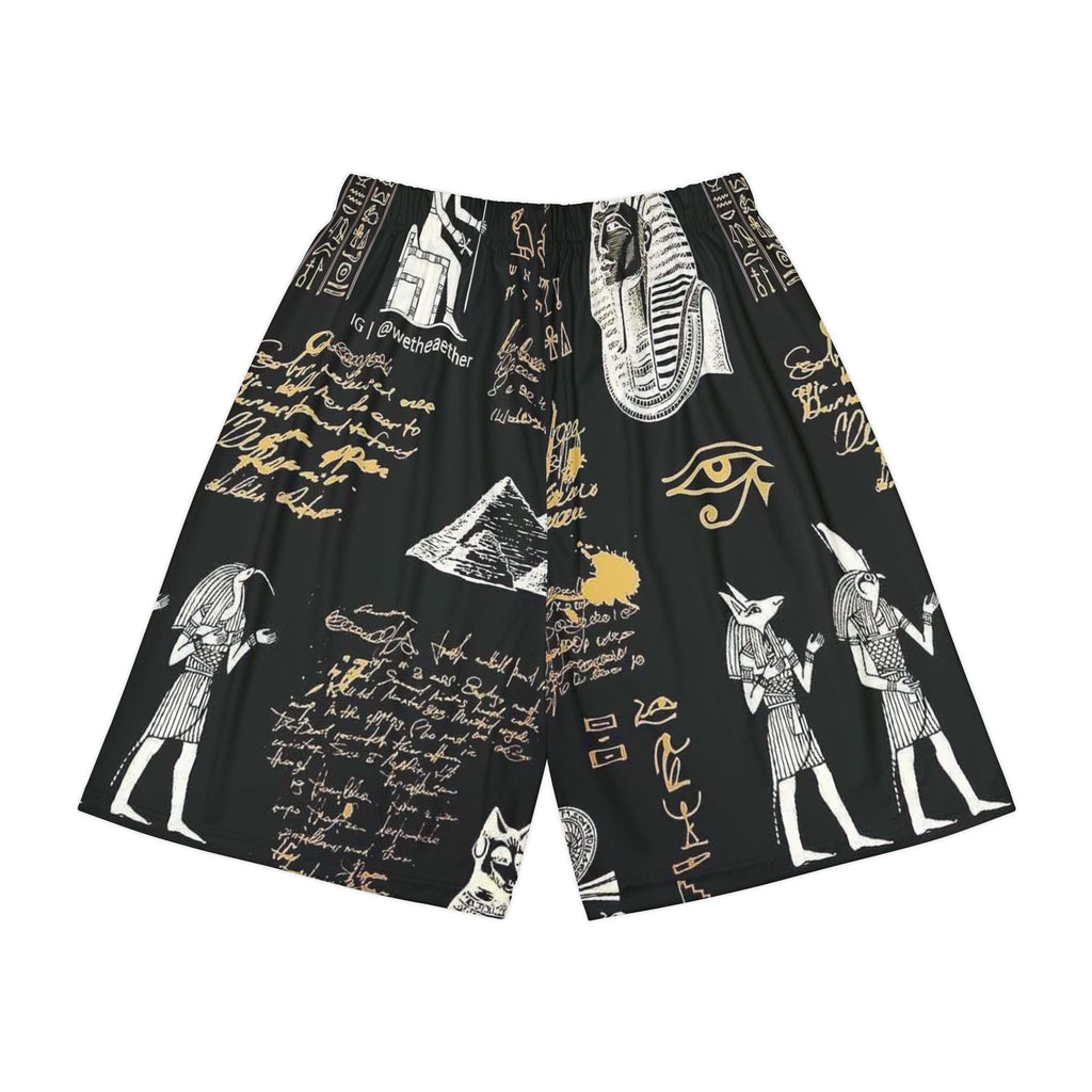 Men's Egyptian Hieroglyph Sports Shorts - Stylish Athletic Wear for Exercise & Leisure
