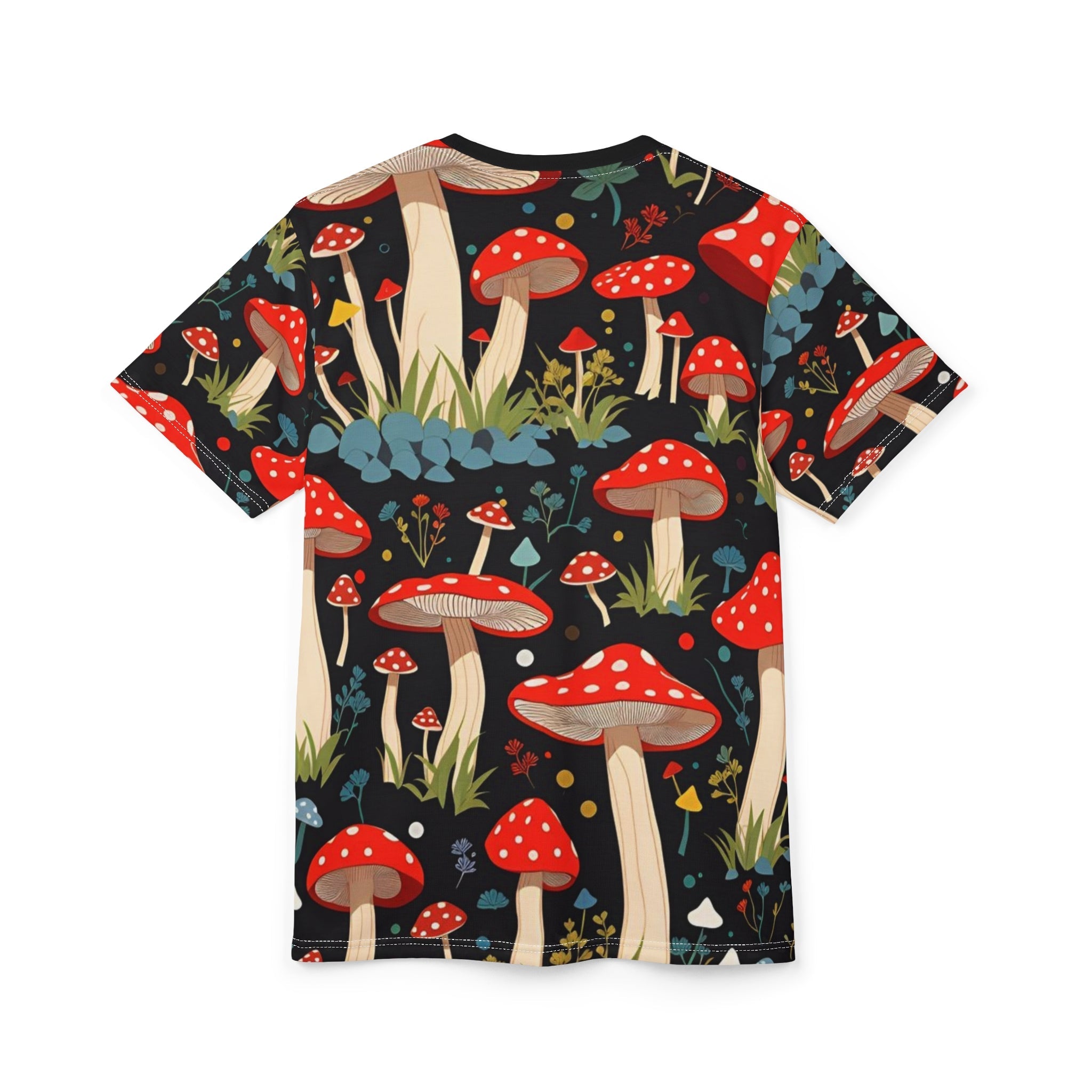 Mushroom Garden AOP Tee - Nature Lover's Unisex Tee, Stylish Gift for Nature Enthusiasts, Fall Fashion, Outdoor Adventures, Bohemian Style