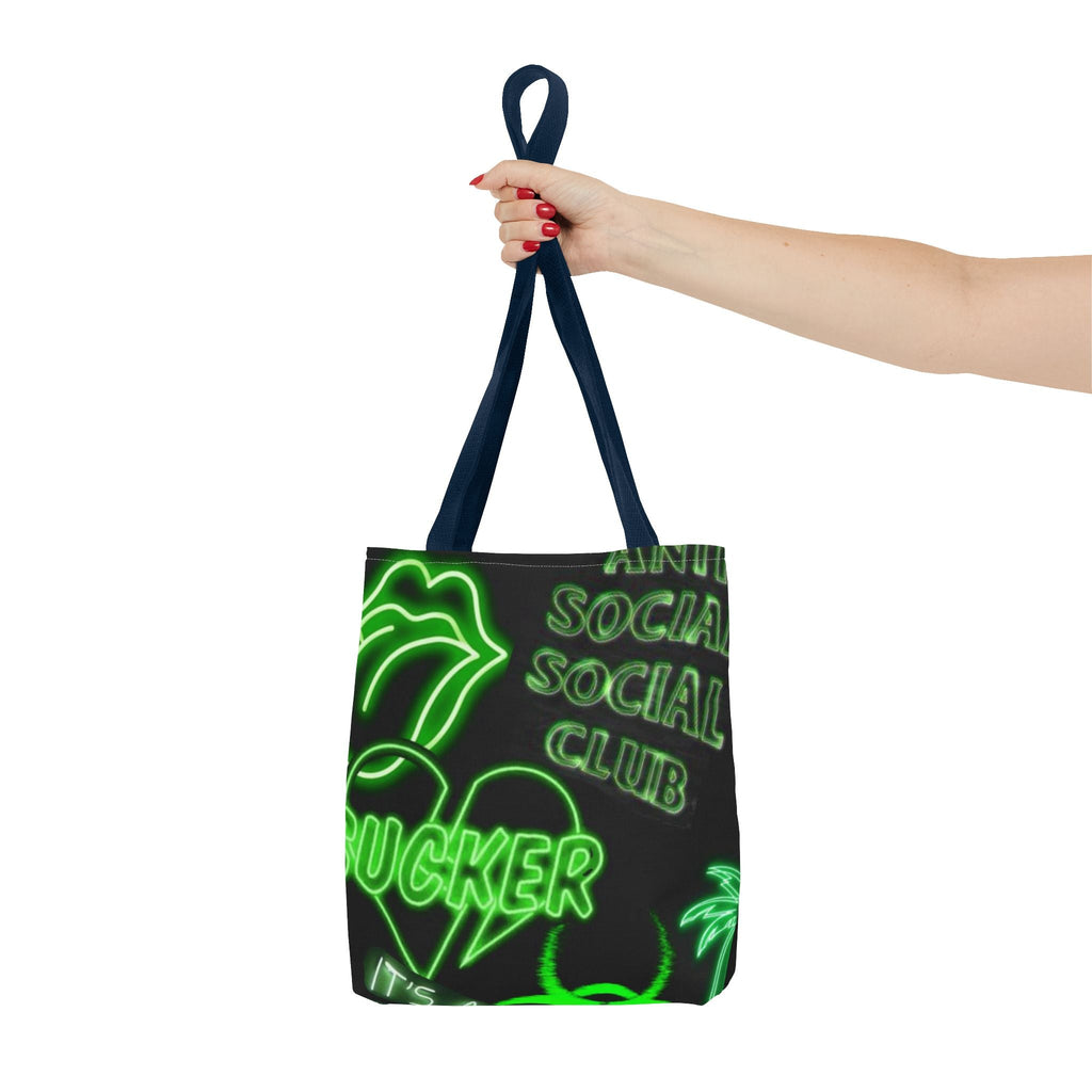 Neon Statement Tote Bag, Trendy Eco-Friendly Bag, Perfect for School, Beach, Parties, Gift for Friends, Motivational Quotes