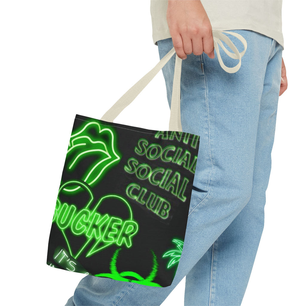 Neon Statement Tote Bag, Trendy Eco-Friendly Bag, Perfect for School, Beach, Parties, Gift for Friends, Motivational Quotes