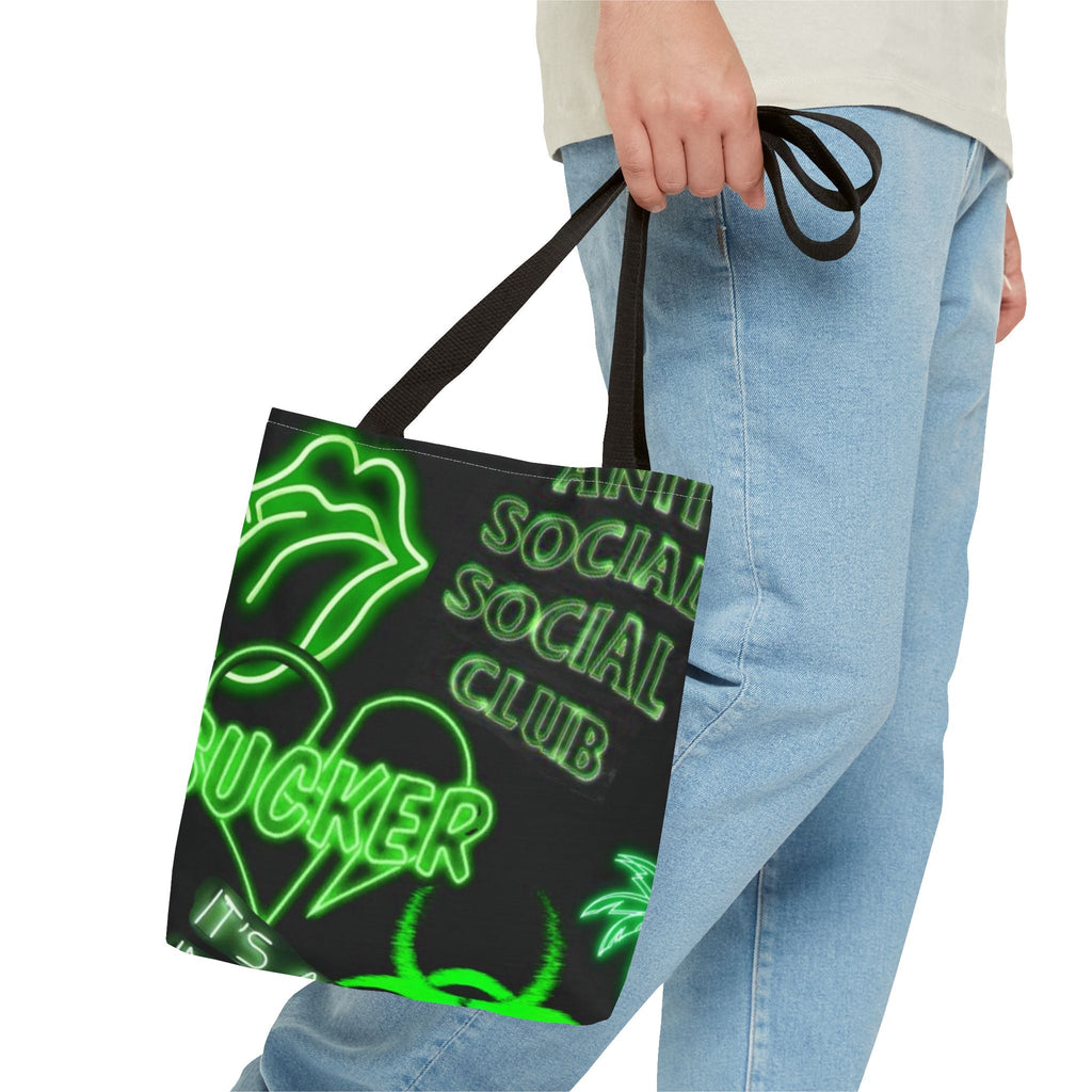 Neon Statement Tote Bag, Trendy Eco-Friendly Bag, Perfect for School, Beach, Parties, Gift for Friends, Motivational Quotes