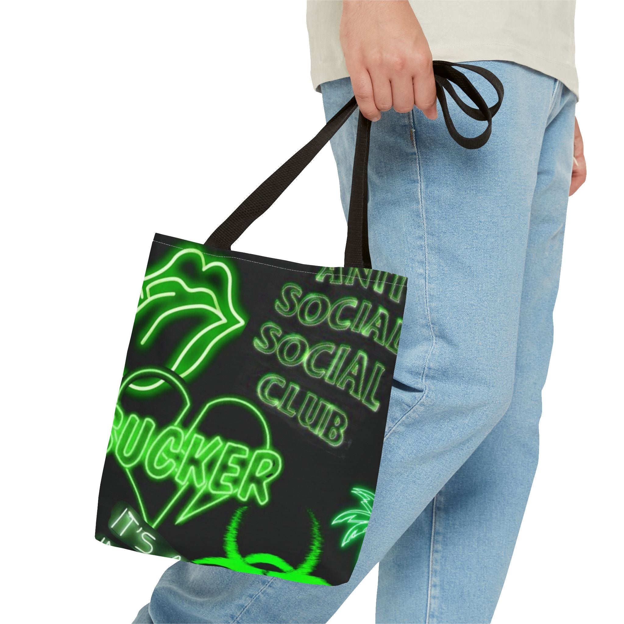 Neon Statement Tote Bag, Trendy Eco-Friendly Bag, Perfect for School, Beach, Parties, Gift for Friends, Motivational Quotes