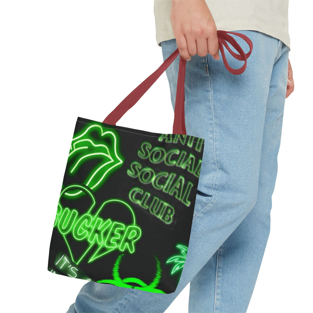 Neon Statement Tote Bag, Trendy Eco-Friendly Bag, Perfect for School, Beach, Parties, Gift for Friends, Motivational Quotes