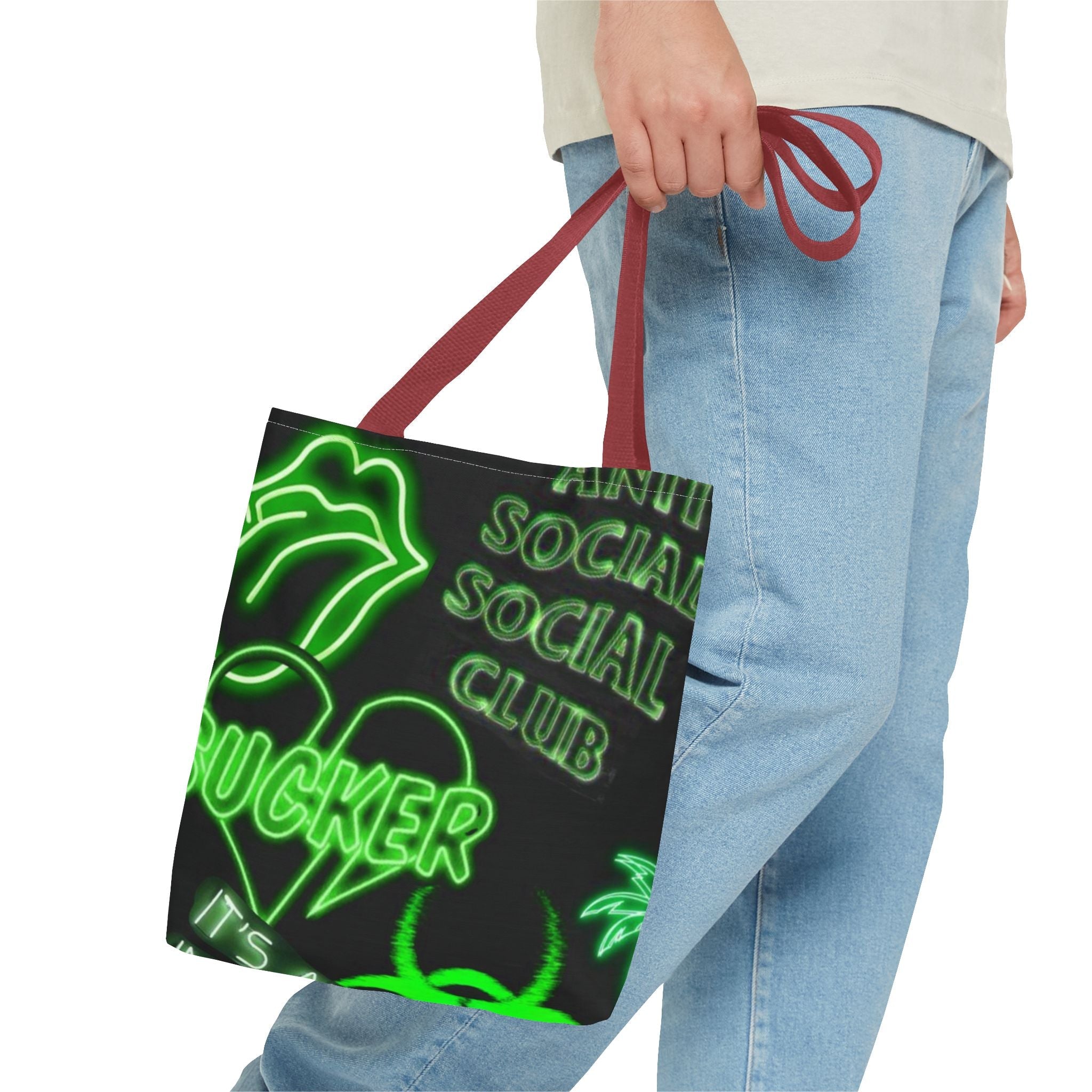 Neon Statement Tote Bag, Trendy Eco-Friendly Bag, Perfect for School, Beach, Parties, Gift for Friends, Motivational Quotes