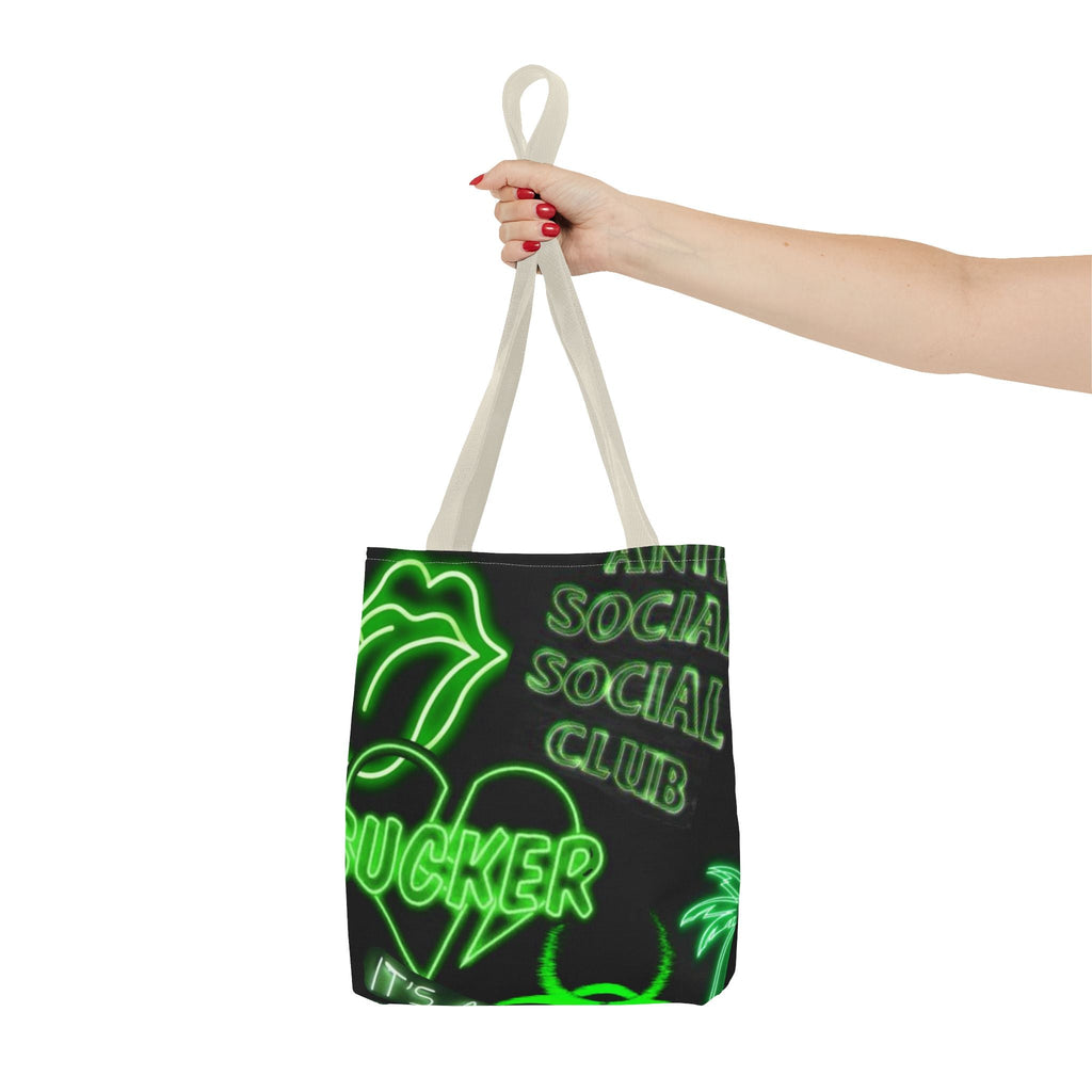 Neon Statement Tote Bag, Trendy Eco-Friendly Bag, Perfect for School, Beach, Parties, Gift for Friends, Motivational Quotes