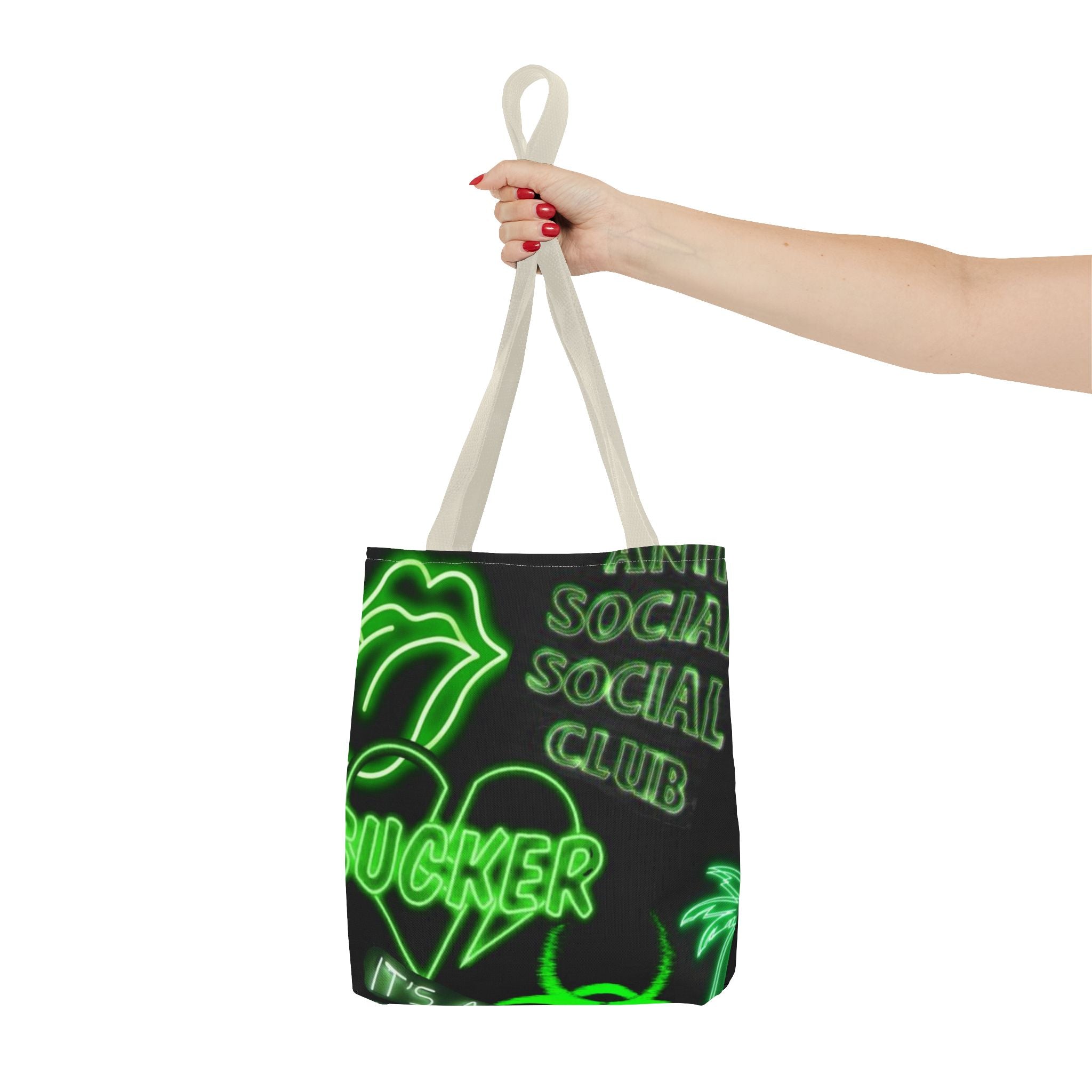 Neon Statement Tote Bag, Trendy Eco-Friendly Bag, Perfect for School, Beach, Parties, Gift for Friends, Motivational Quotes