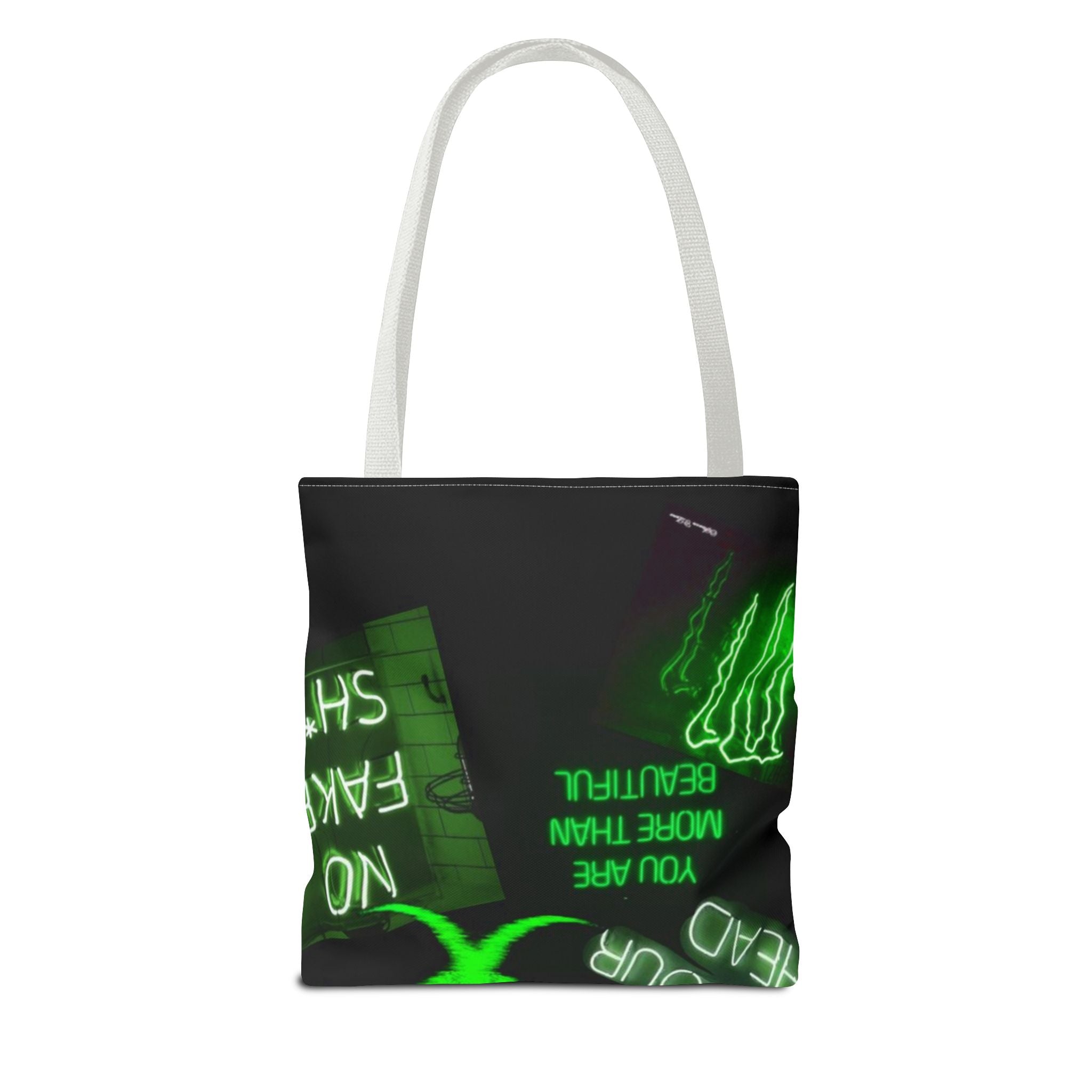 Neon Statement Tote Bag, Trendy Eco-Friendly Bag, Perfect for School, Beach, Parties, Gift for Friends, Motivational Quotes