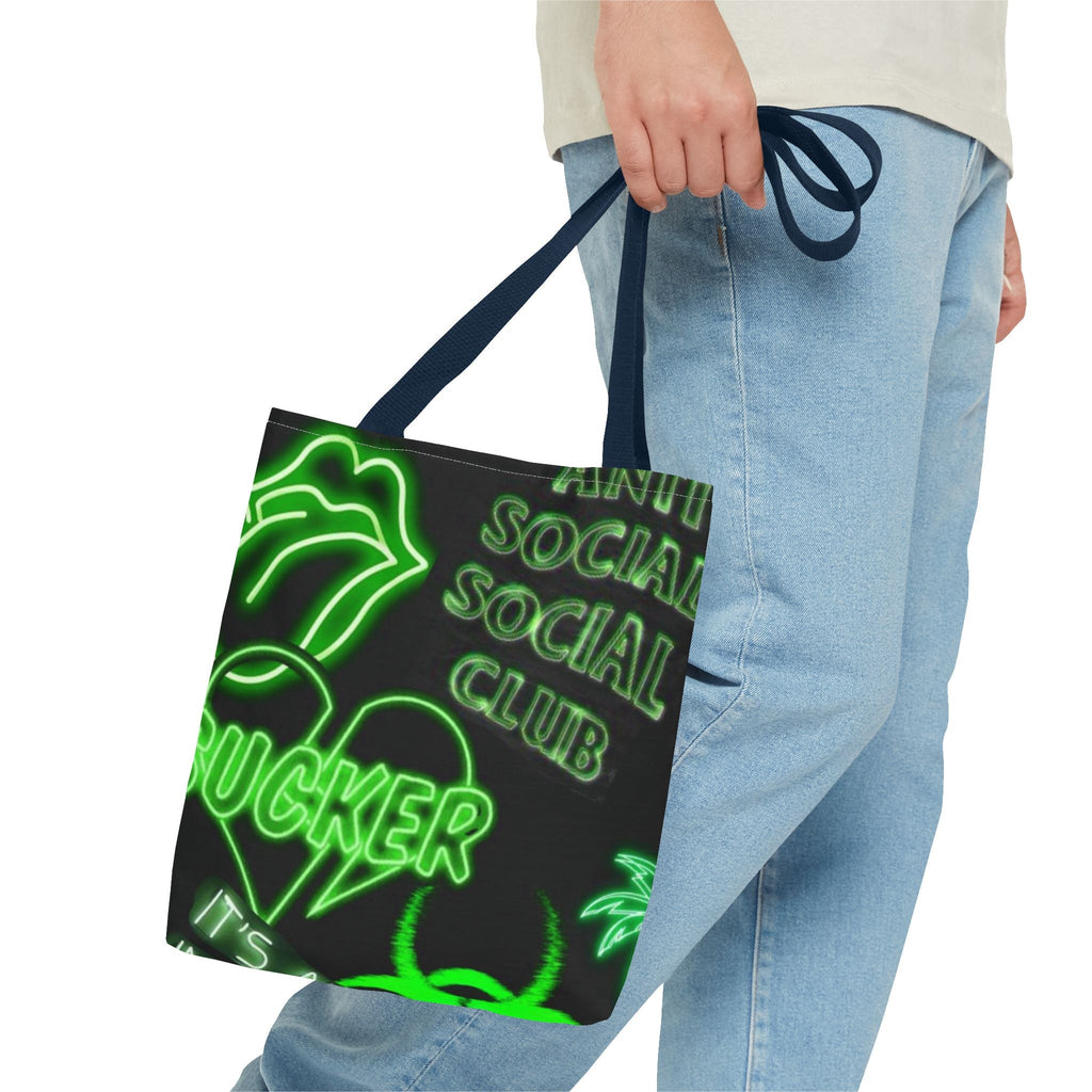 Neon Statement Tote Bag, Trendy Eco-Friendly Bag, Perfect for School, Beach, Parties, Gift for Friends, Motivational Quotes