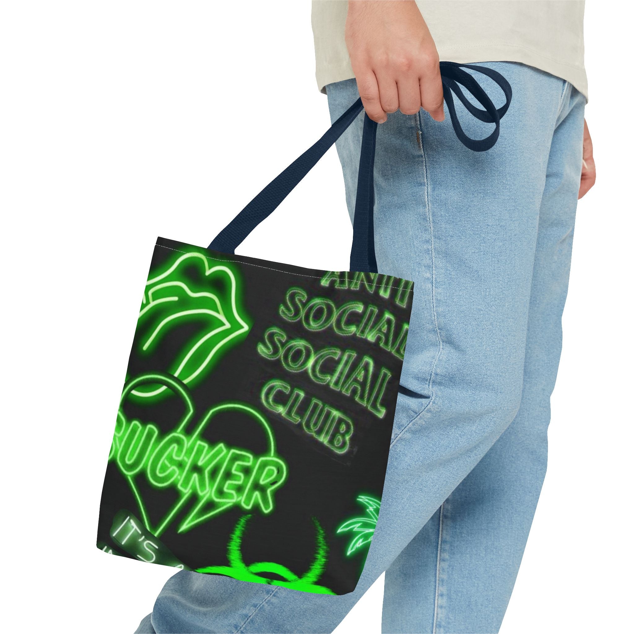 Neon Statement Tote Bag, Trendy Eco-Friendly Bag, Perfect for School, Beach, Parties, Gift for Friends, Motivational Quotes