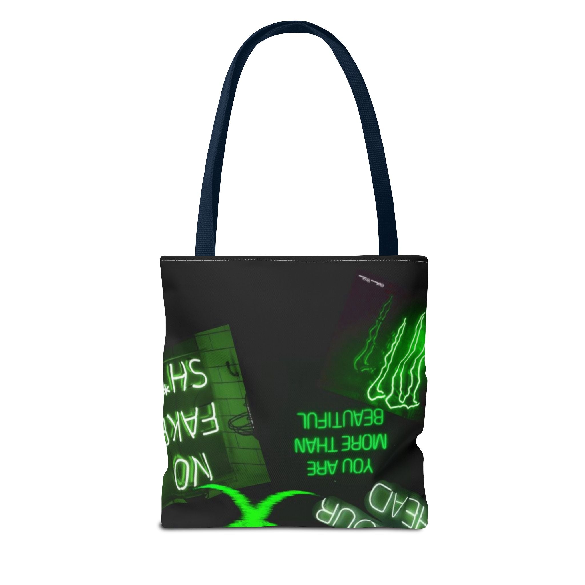 Neon Statement Tote Bag, Trendy Eco-Friendly Bag, Perfect for School, Beach, Parties, Gift for Friends, Motivational Quotes
