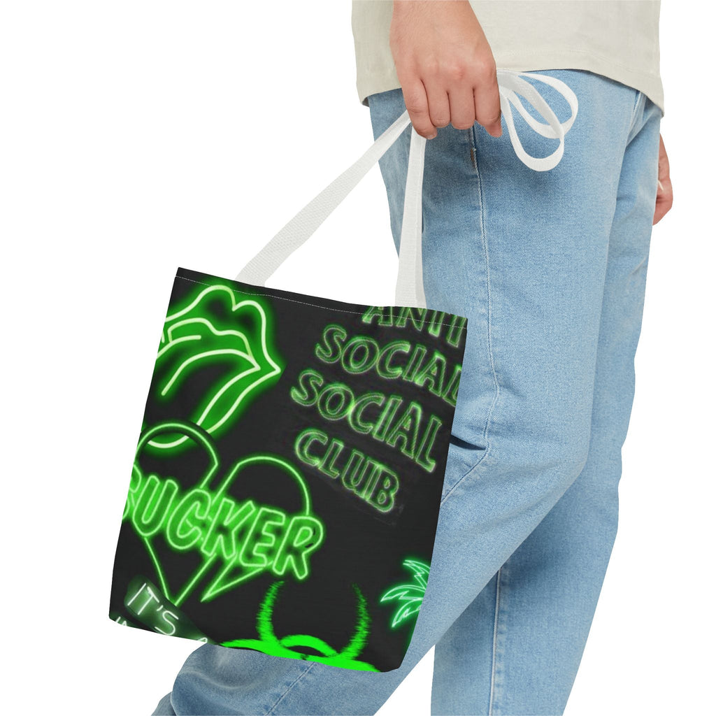 Neon Statement Tote Bag, Trendy Eco-Friendly Bag, Perfect for School, Beach, Parties, Gift for Friends, Motivational Quotes