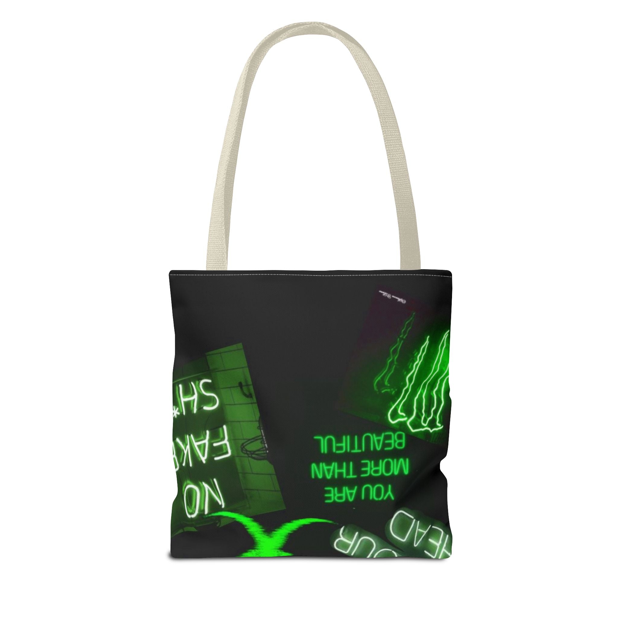 Neon Statement Tote Bag, Trendy Eco-Friendly Bag, Perfect for School, Beach, Parties, Gift for Friends, Motivational Quotes