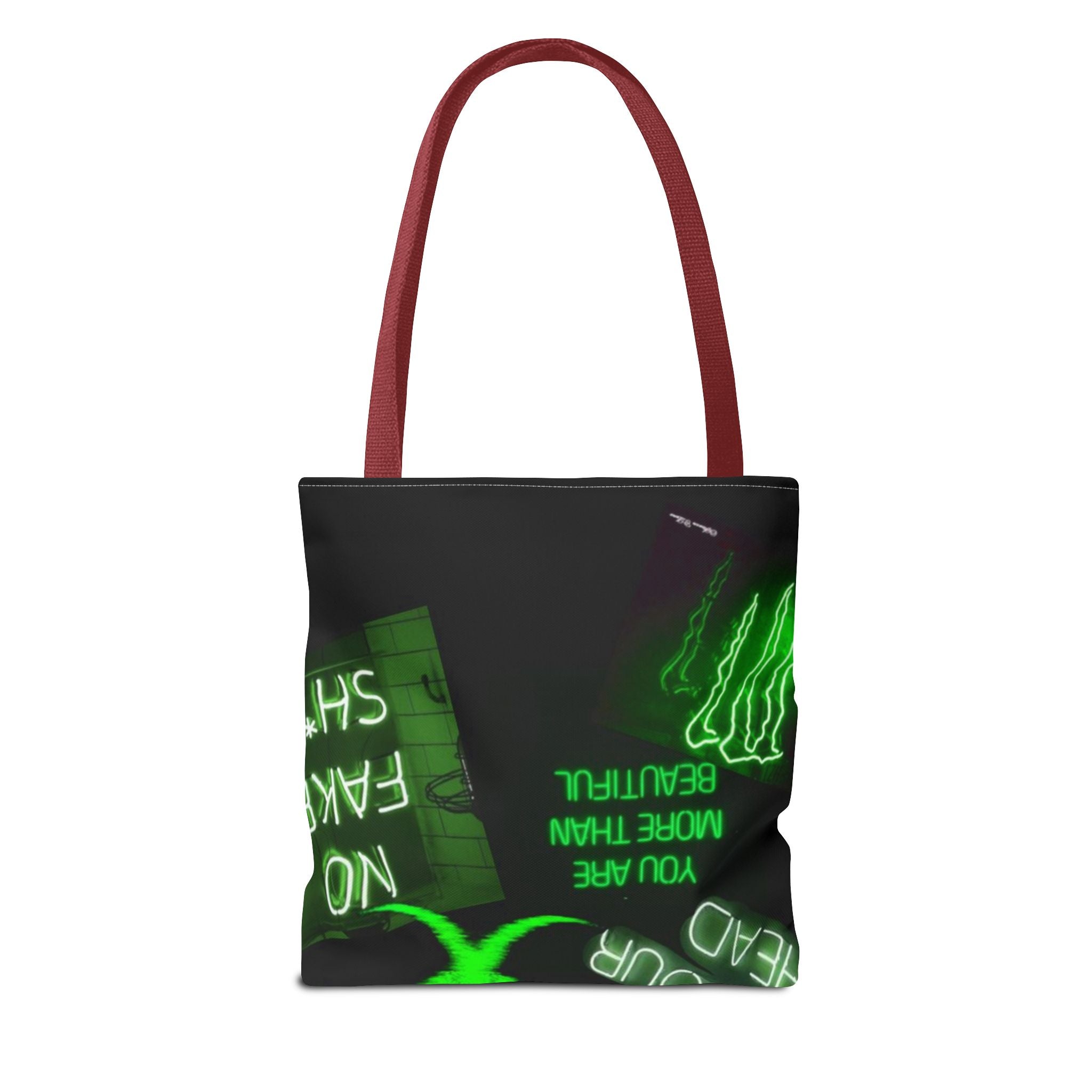 Neon Statement Tote Bag, Trendy Eco-Friendly Bag, Perfect for School, Beach, Parties, Gift for Friends, Motivational Quotes