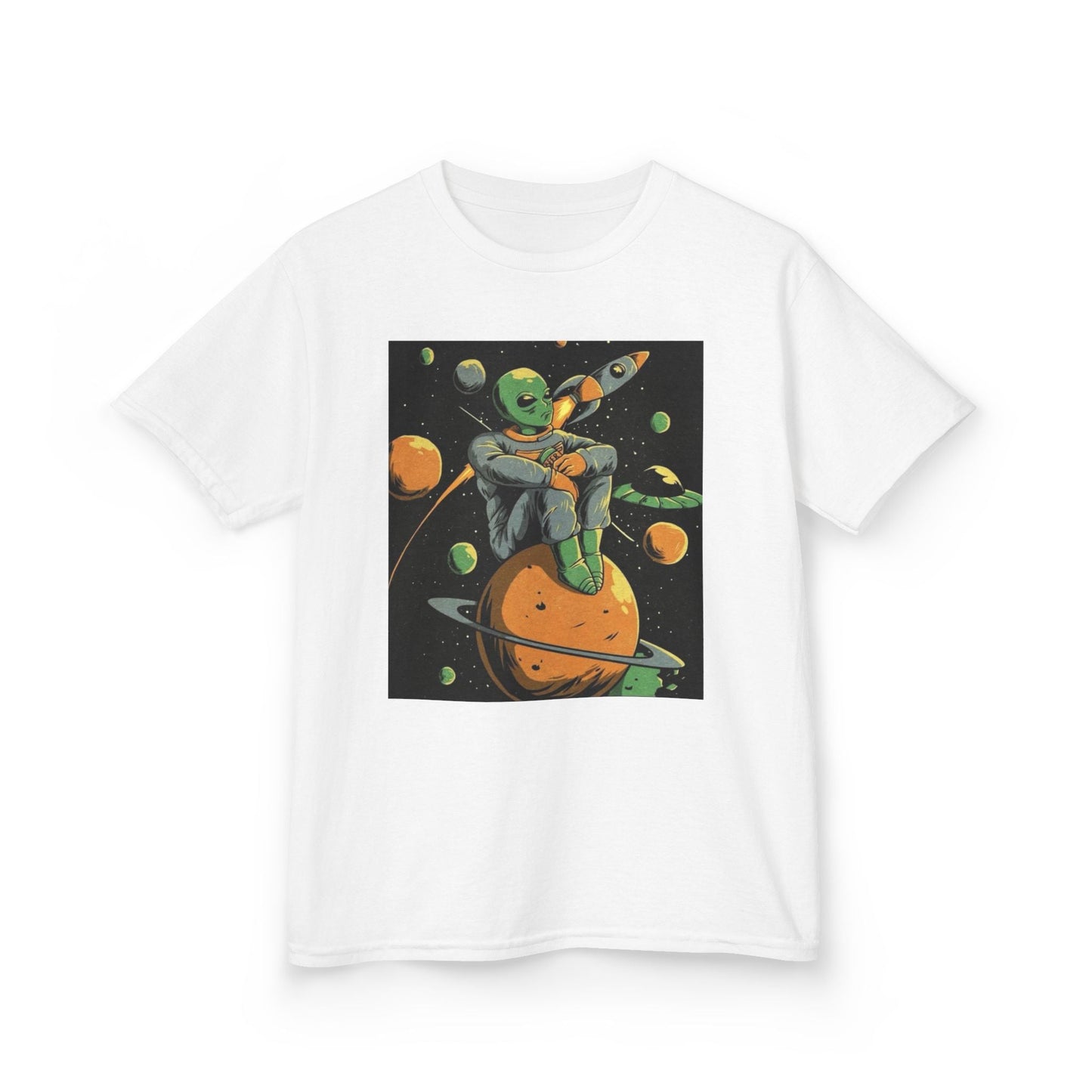 Outer Space Alien Kids Tee - Fun & Colorful Galaxy Design for Young Explorers