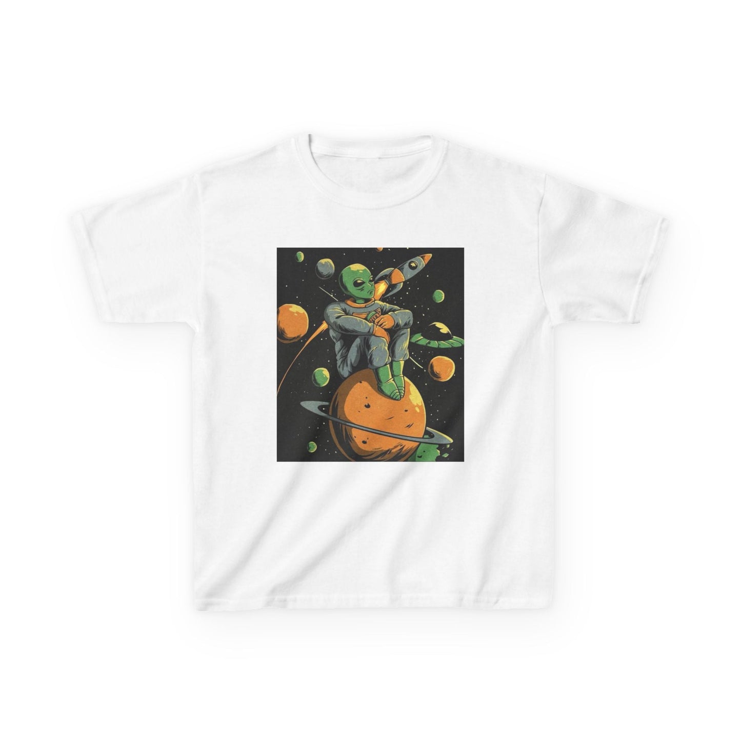 Outer Space Alien Kids Tee - Fun & Colorful Galaxy Design for Young Explorers