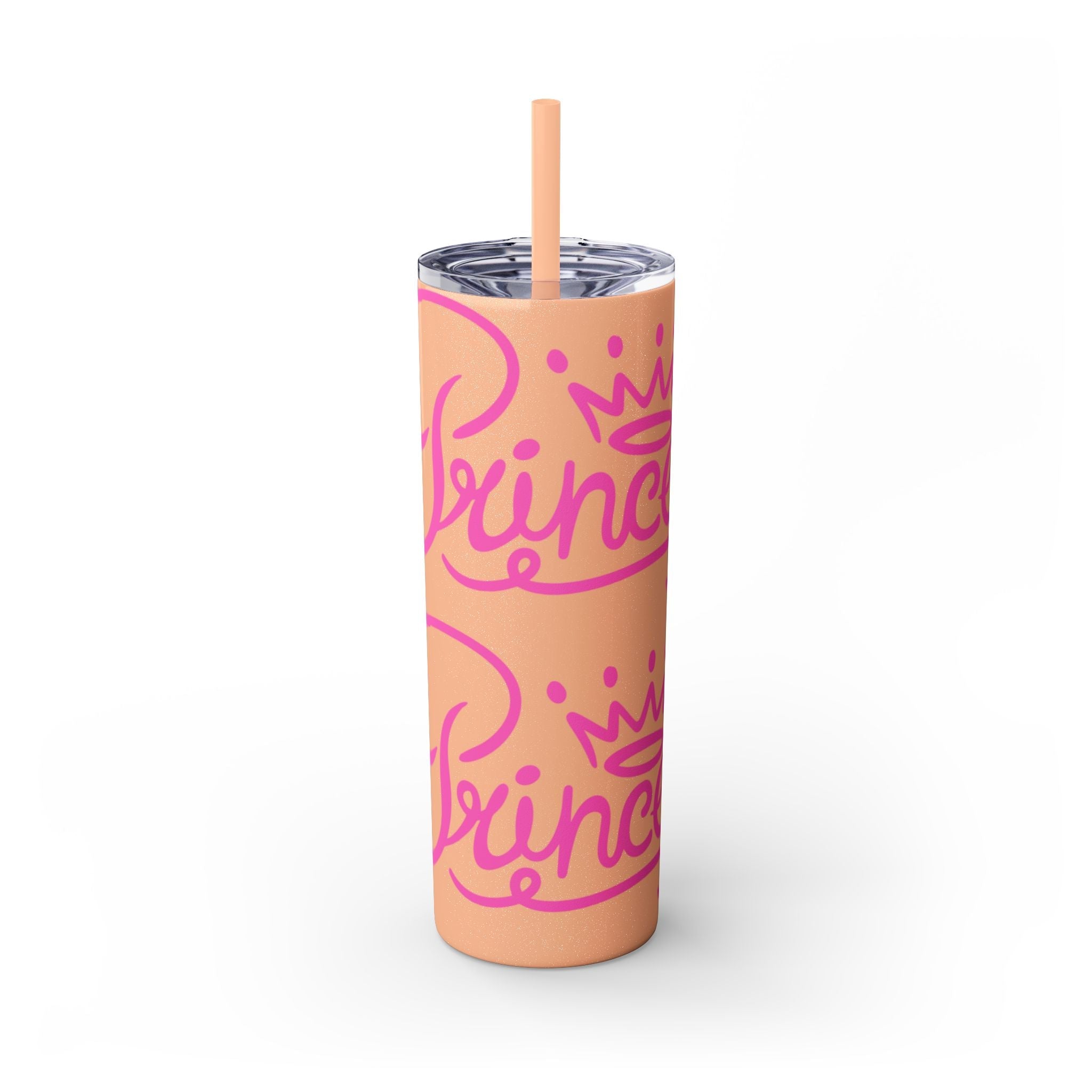 Personalized Skinny Tumbler with Straw, Cute Princess Design, Travel Cup, Gift for Her, Birthday Party Favor, Summer Vibes, Toddler Approved