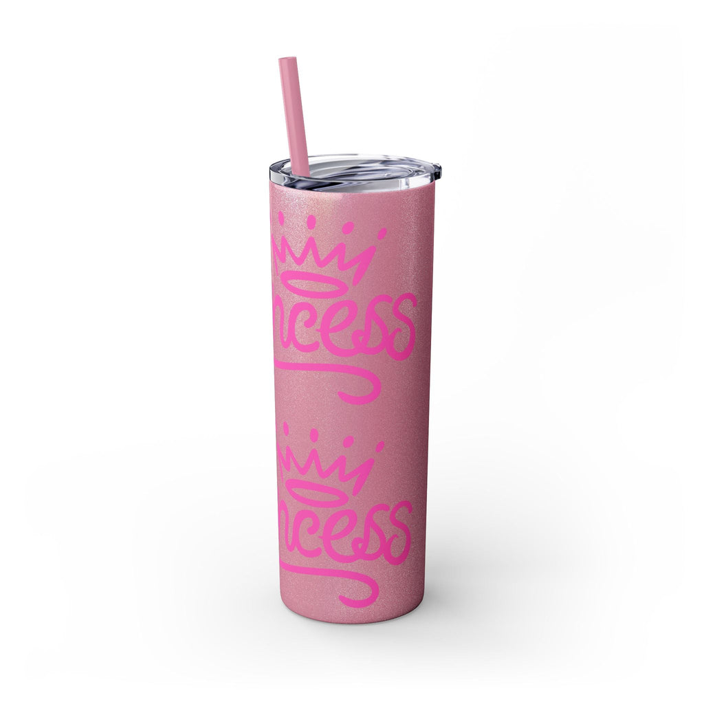 Personalized Skinny Tumbler with Straw, Cute Princess Design, Travel Cup, Gift for Her, Birthday Party Favor, Summer Vibes, Toddler Approved