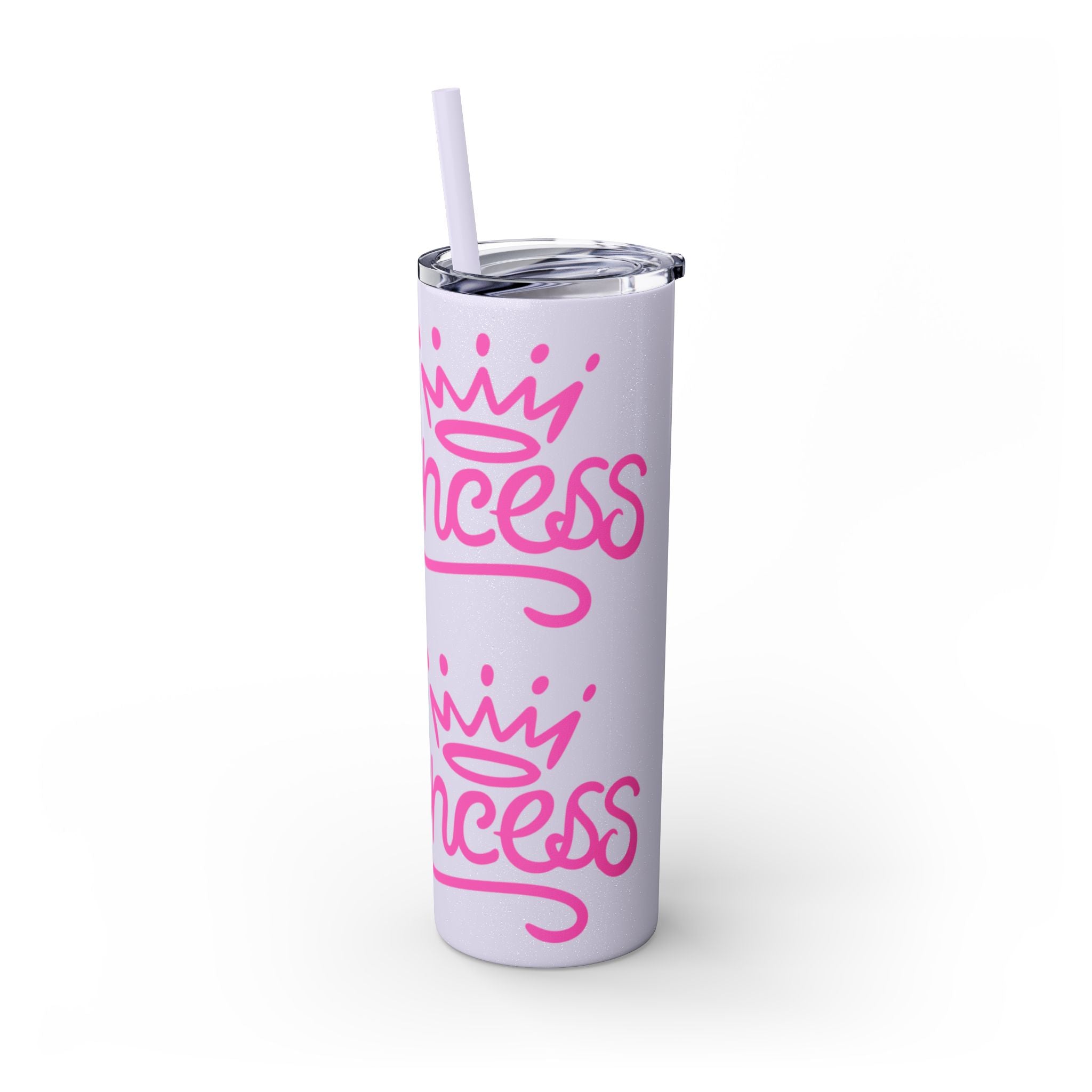 Personalized Skinny Tumbler with Straw, Cute Princess Design, Travel Cup, Gift for Her, Birthday Party Favor, Summer Vibes, Toddler Approved