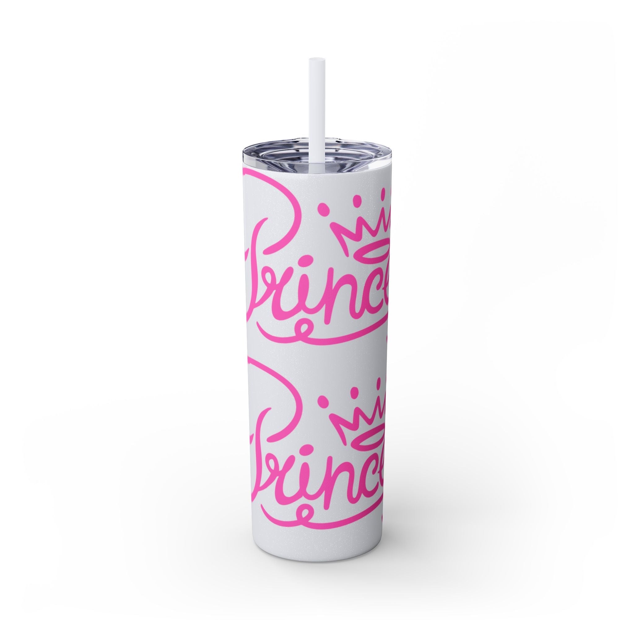 Personalized Skinny Tumbler with Straw, Cute Princess Design, Travel Cup, Gift for Her, Birthday Party Favor, Summer Vibes, Toddler Approved