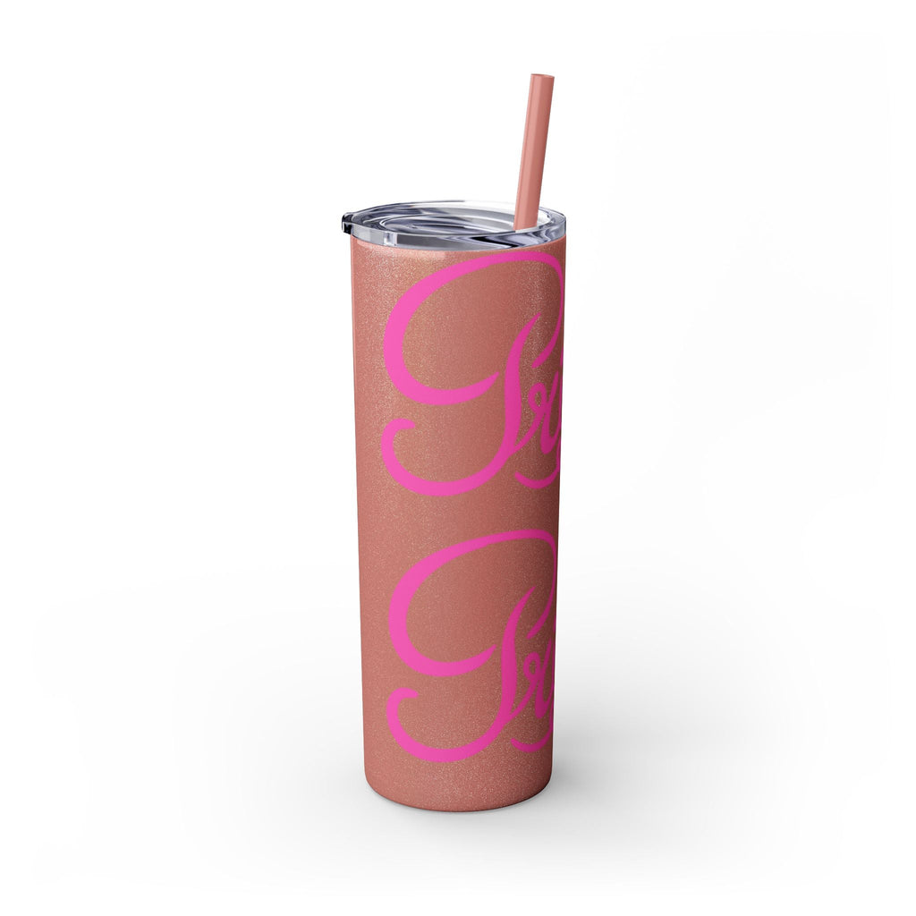 Personalized Skinny Tumbler with Straw, Cute Princess Design, Travel Cup, Gift for Her, Birthday Party Favor, Summer Vibes, Toddler Approved