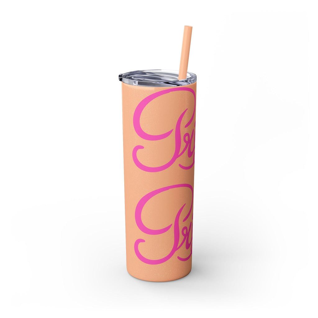 Personalized Skinny Tumbler with Straw, Cute Princess Design, Travel Cup, Gift for Her, Birthday Party Favor, Summer Vibes, Toddler Approved