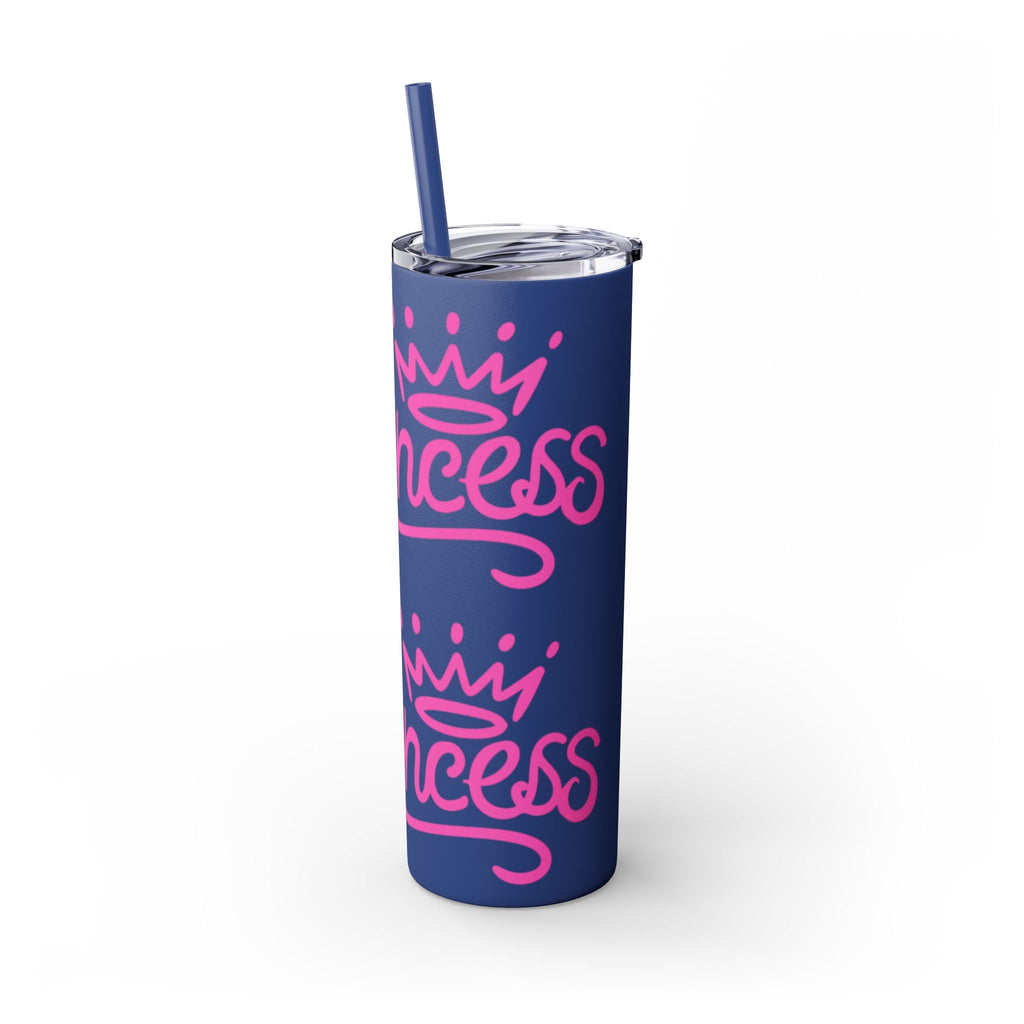 Personalized Skinny Tumbler with Straw, Cute Princess Design, Travel Cup, Gift for Her, Birthday Party Favor, Summer Vibes, Toddler Approved