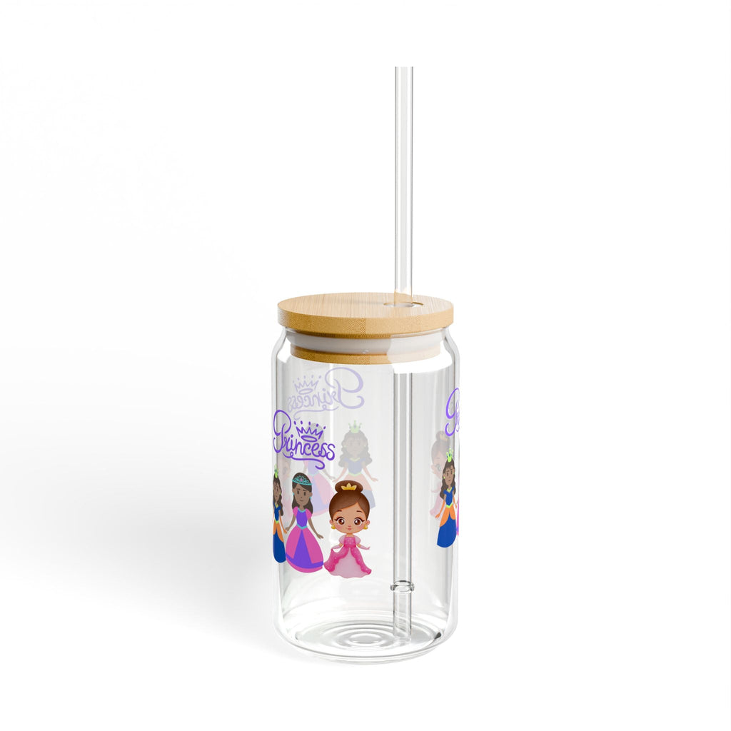 Princess Sipper Glass, 16oz - Cute Drinkware for Kids, Birthday Gift, Party Favors, BPA-Free, Eco-Friendly