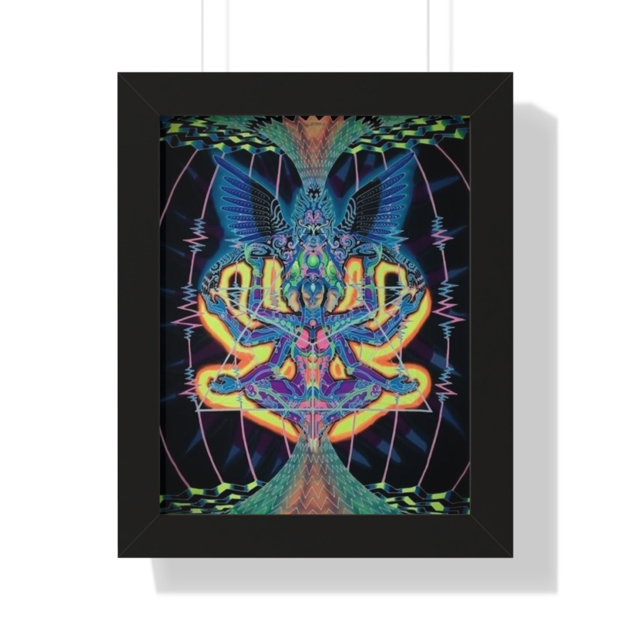 Psychedelic Framed Vertical Poster - Vibrant Art for Mindful Spaces