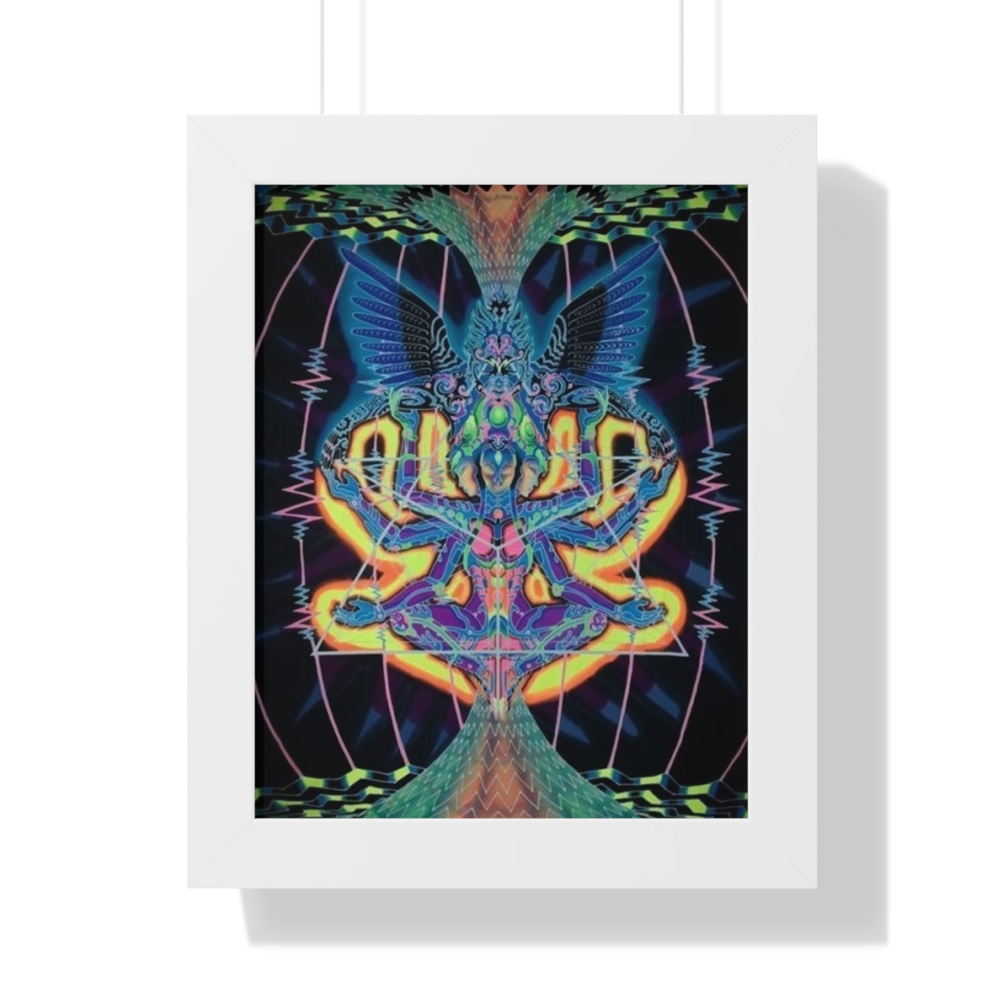 Psychedelic Framed Vertical Poster - Vibrant Art for Mindful Spaces