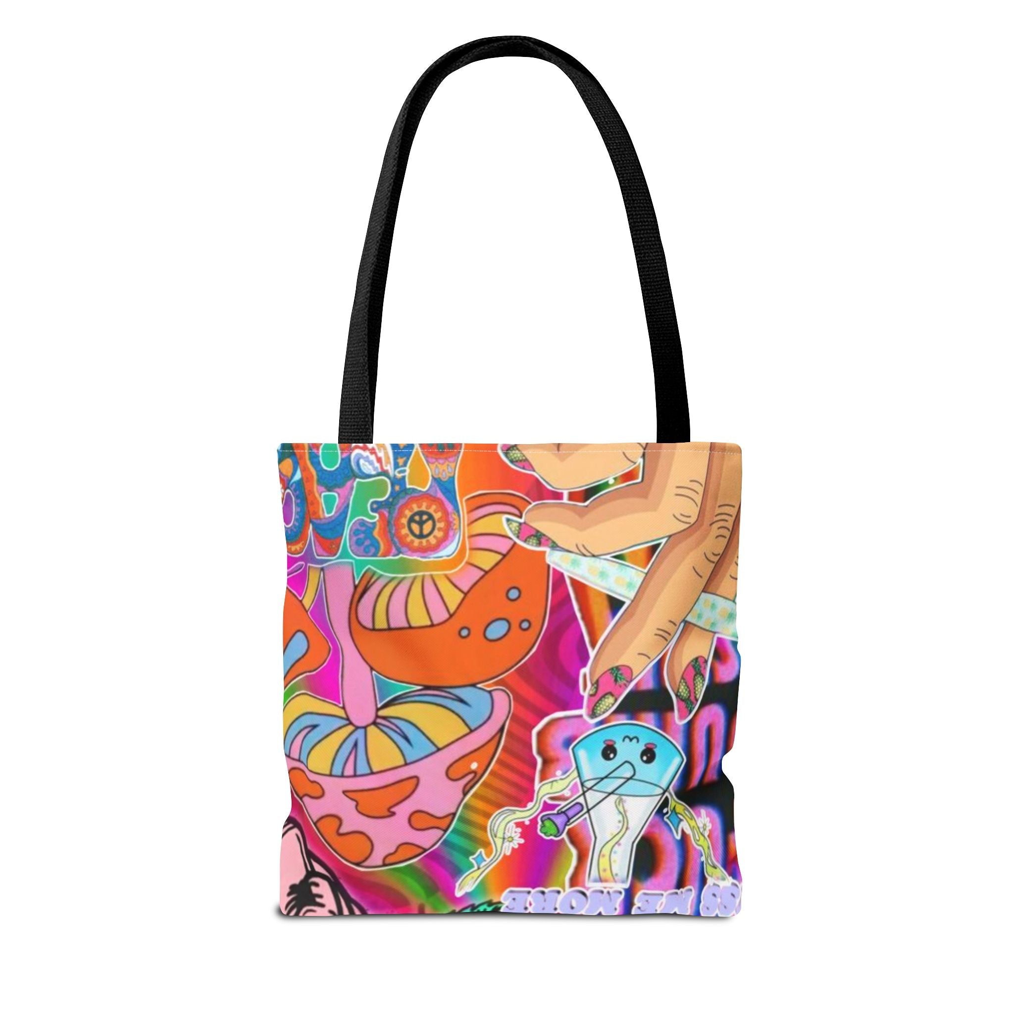 Psychedelic Tote Bag: Colorful Retro Chic, Festival Accessories, Sustainable Shopping, Boho Tote, Gift for Art Lovers, Unique Bags