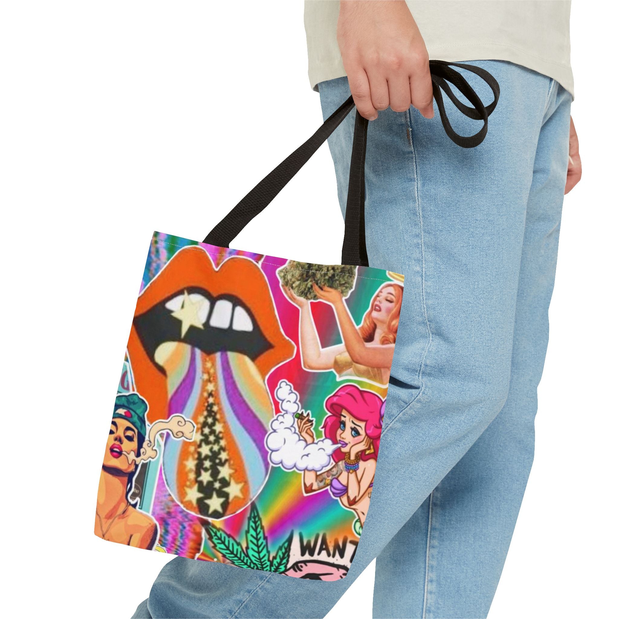 Psychedelic Tote Bag: Colorful Retro Chic, Festival Accessories, Sustainable Shopping, Boho Tote, Gift for Art Lovers, Unique Bags