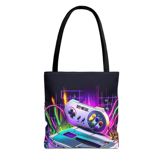 Retro Gamer Tote Bag - Colorful Video Game Art, Gaming Accessories, Gift for Gamers, Stylish Carryall, Console Inspired Design