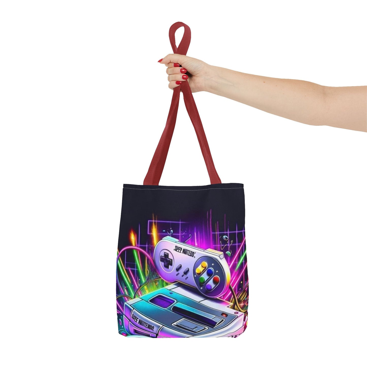 Retro Gamer Tote Bag - Colorful Video Game Art, Gaming Accessories, Gift for Gamers, Stylish Carryall, Console Inspired Design