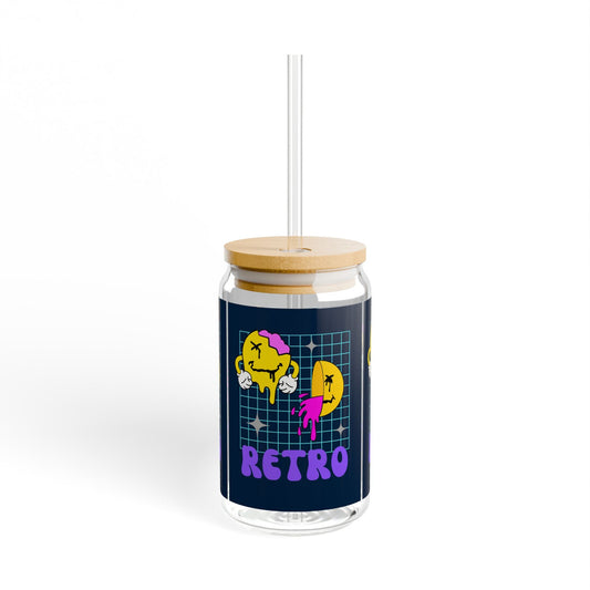 Retro Sipper Glass, 16oz - Vintage Party Cup, Classic Drinking Tumbler, Nostalgic Beverage Glassware, Antique Cocktail Mug, Old School