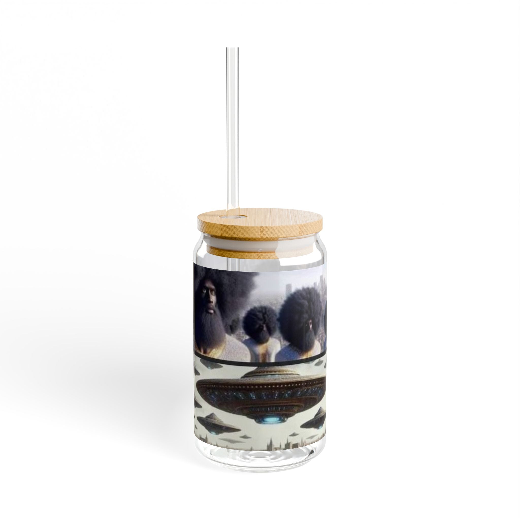 Retro Style Sipper Glass, Stylish Drinkware, Eco-Friendly Beverage Container, Perfect Gift, Summer Essentials, Home Decor