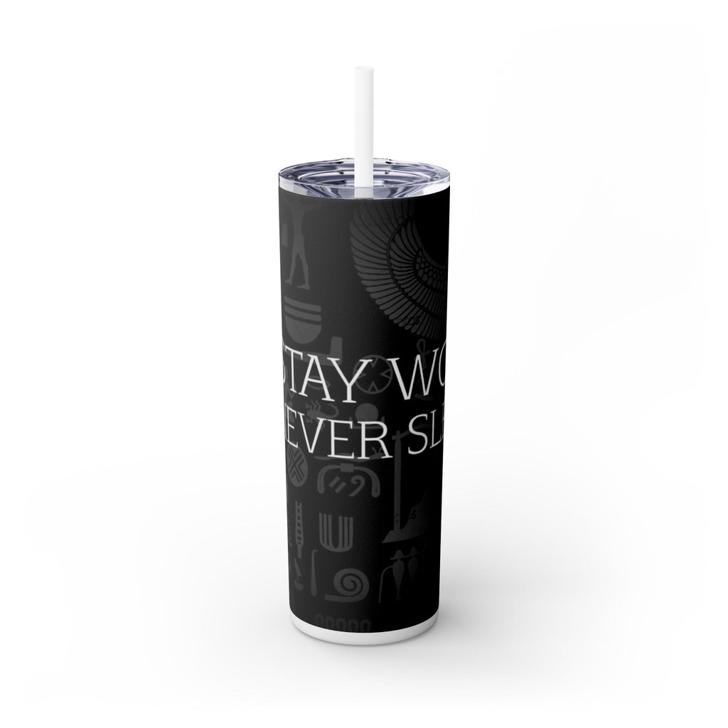 Stay Woke Skinny Tumbler - Motivational Drinkware, 20oz Travel Cup, Perfect for Gifts, Self-Care, Gym, Coffee Lovers
